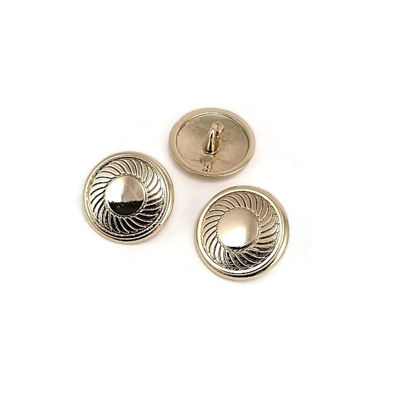 20 mm - 32 L Classic Patterned Metal Shank Button E 117