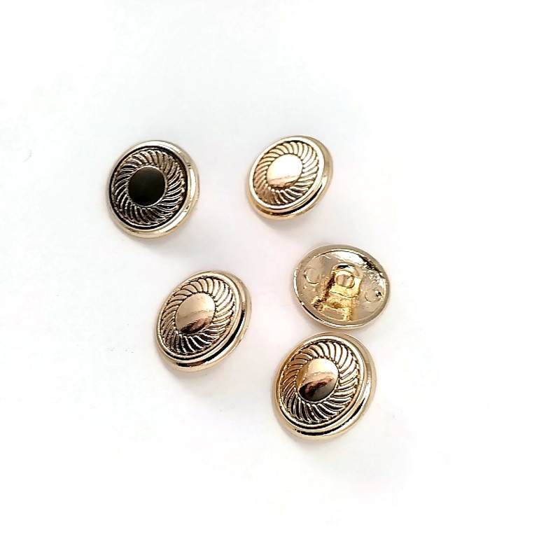 15 mm - 24 boy Klasik Desenli Alttan Dikme Metal Düğme E 118