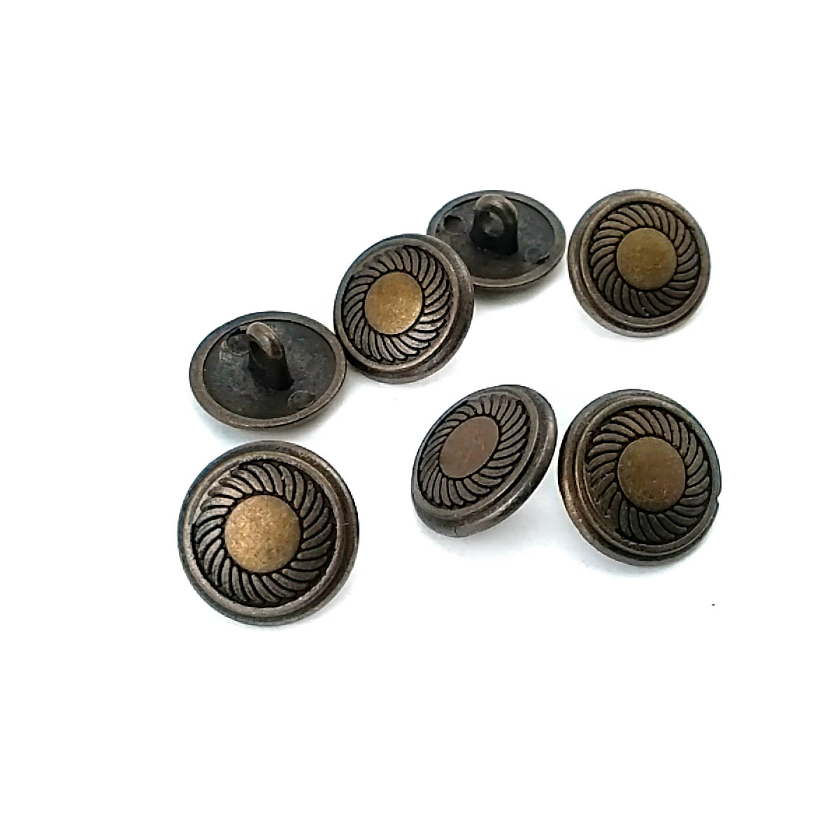 15 mm - 24 boy Klasik Desenli Alttan Dikme Metal Düğme E 118
