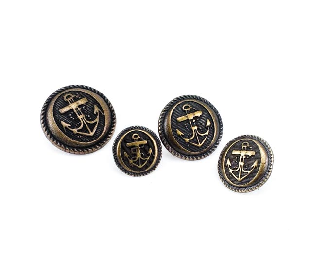 11 mm - 18 size Crowned Metal Footed Button E 1289