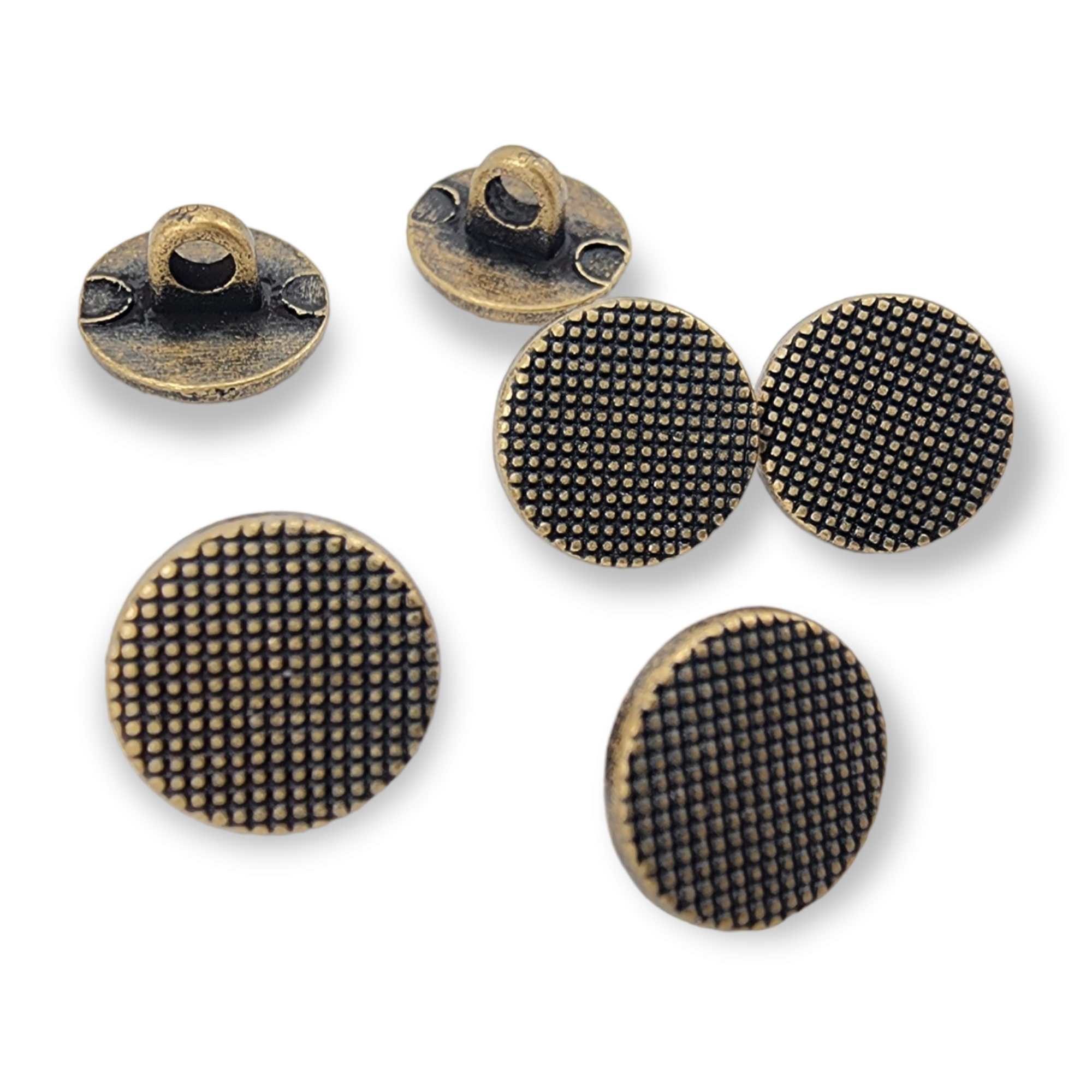 11 mm 18 L Shank Button Waffle Pattern E 1344