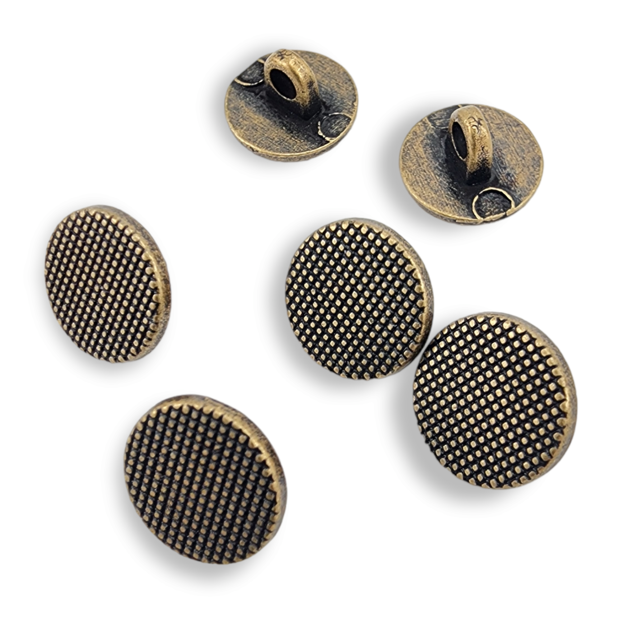 11 mm 18 L Shank Button Waffle Pattern E 1344