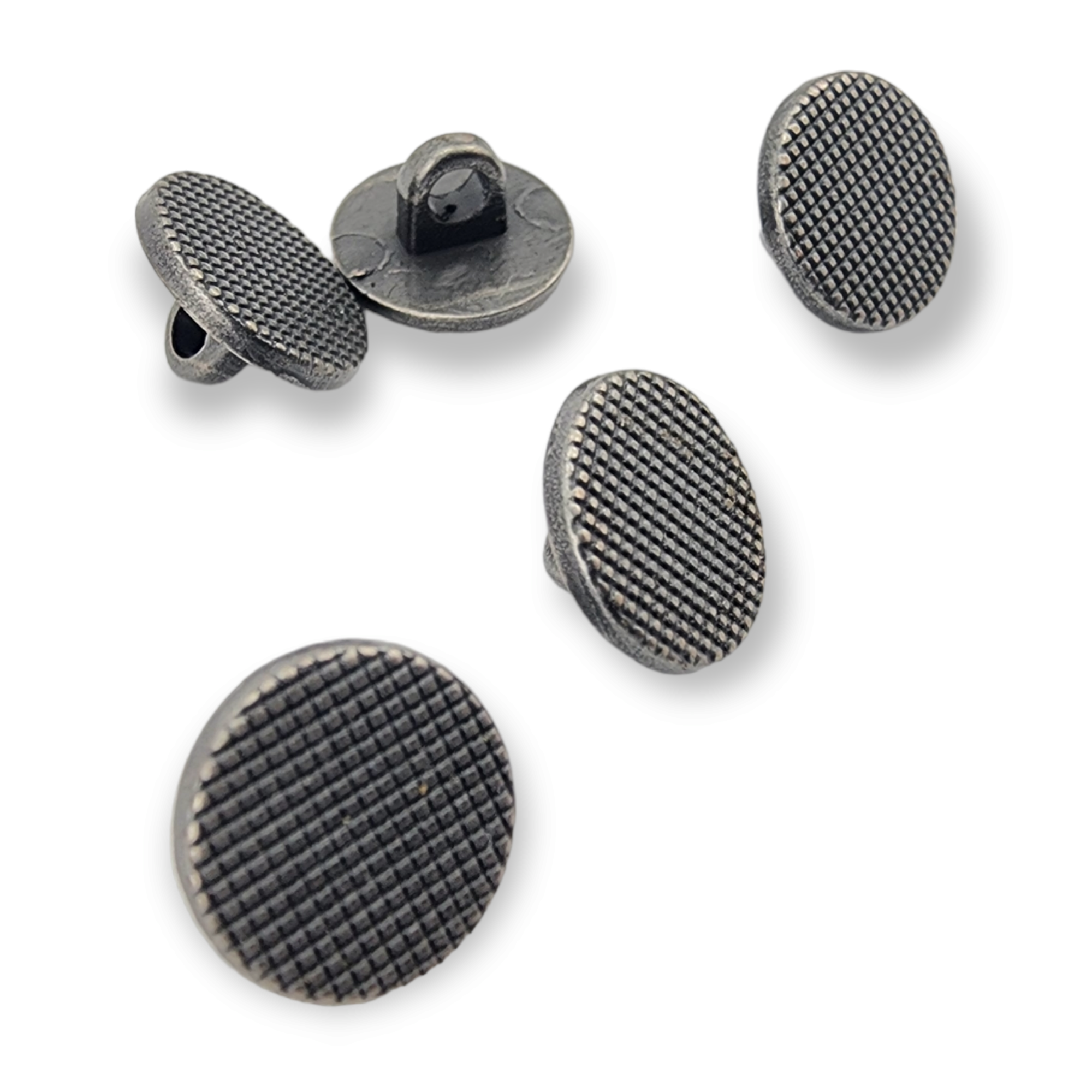 11 mm 18 L Shank Button Waffle Pattern E 1344