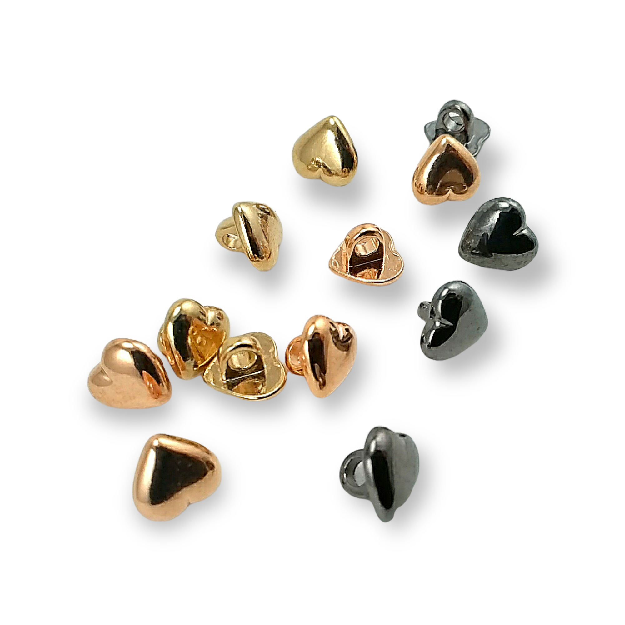 Kalp Şekilli Metal Ayaklı Düğme 9 mm - 18 boy E 1470