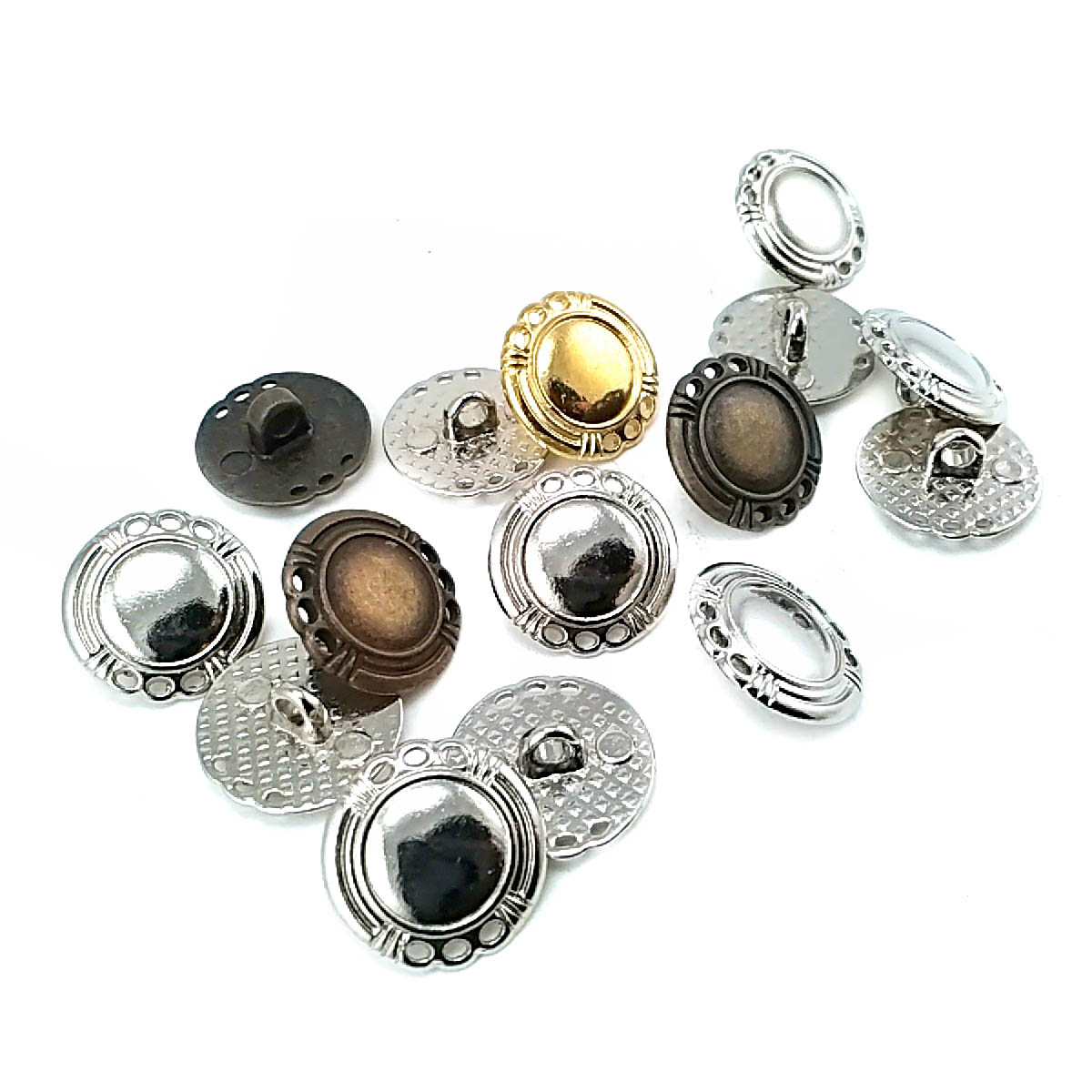 16 mm - 24 boy Şık Kenarlı Ayaklı Düğme E 1676