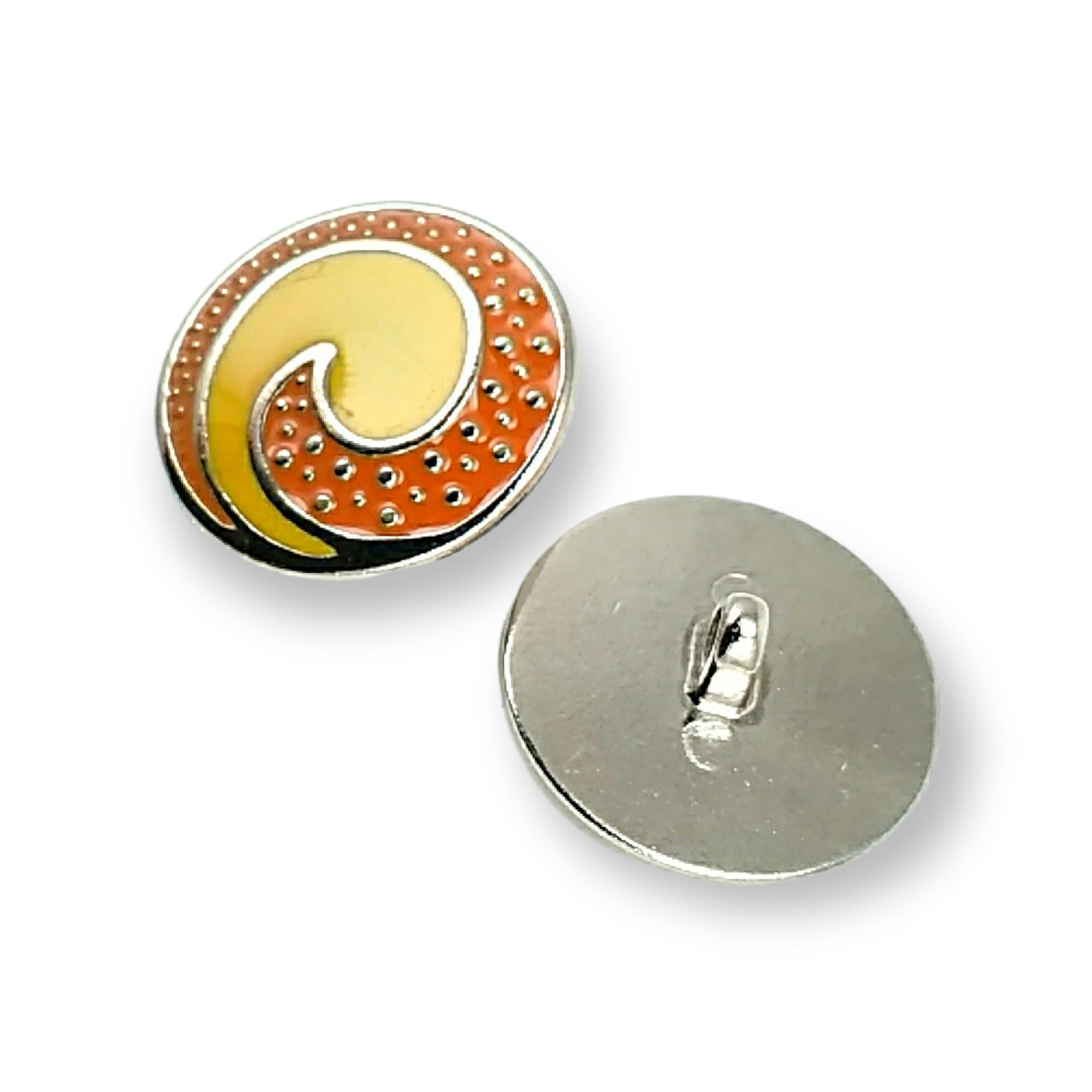 25 mm - 40 boy Mineli Ayaklı Düğme Girdap Desenli  Ceket ve Kaban Düğmesi E 1678