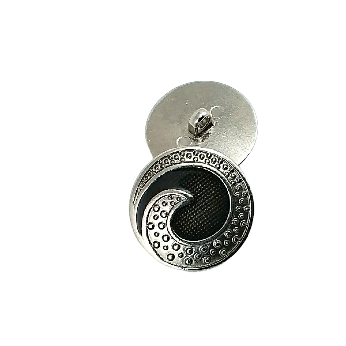 25 mm - 40 boy Mineli Ayaklı Düğme Girdap Desenli  Ceket ve Kaban Düğmesi E 1678
