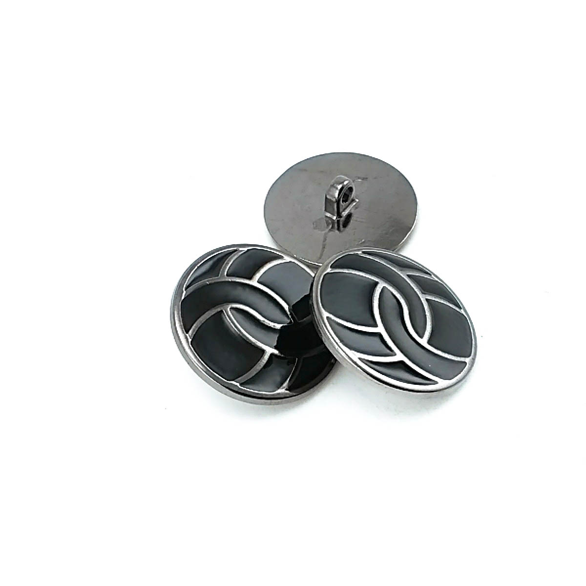Metal düğme - mineli palto ve kaban düğmesi 24 mm - 40 boy E 1682 Nikel