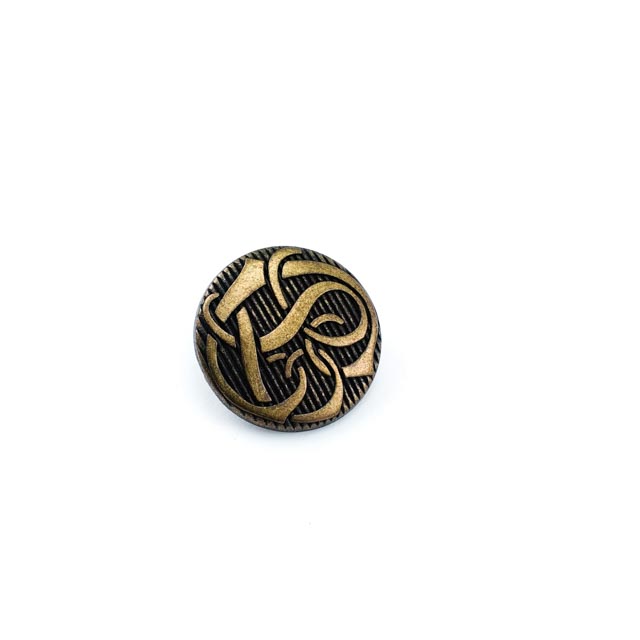 Patterned metal jacket shank button 20 mm - 31 size E 212