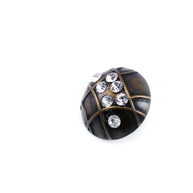Taşlı ve Çizgili Metal Ayaklı Düğme 15 mm - 24 boy E 706