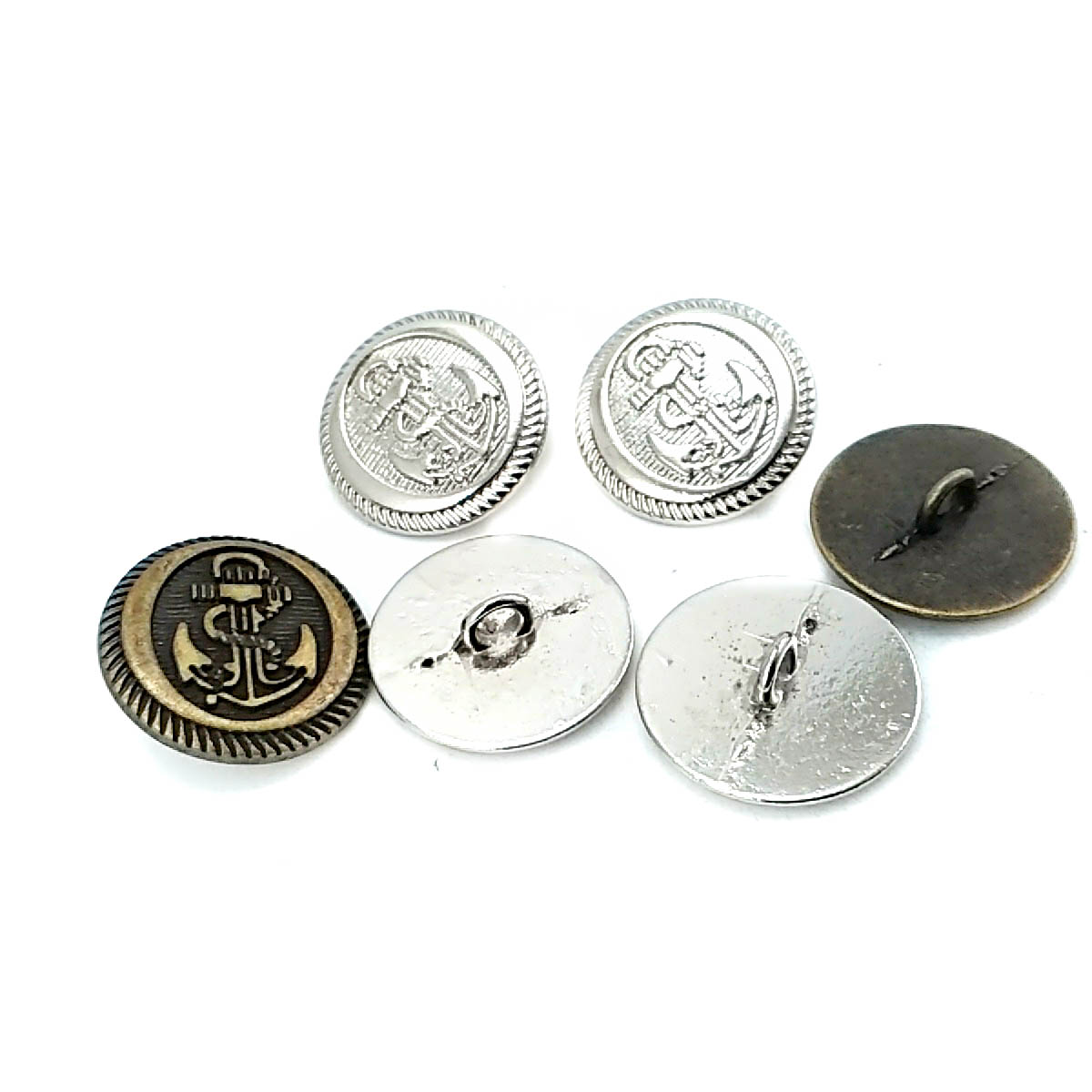 21 mm - 32 lignes Gemi Çapası Baskılı Ayaklı Düğme