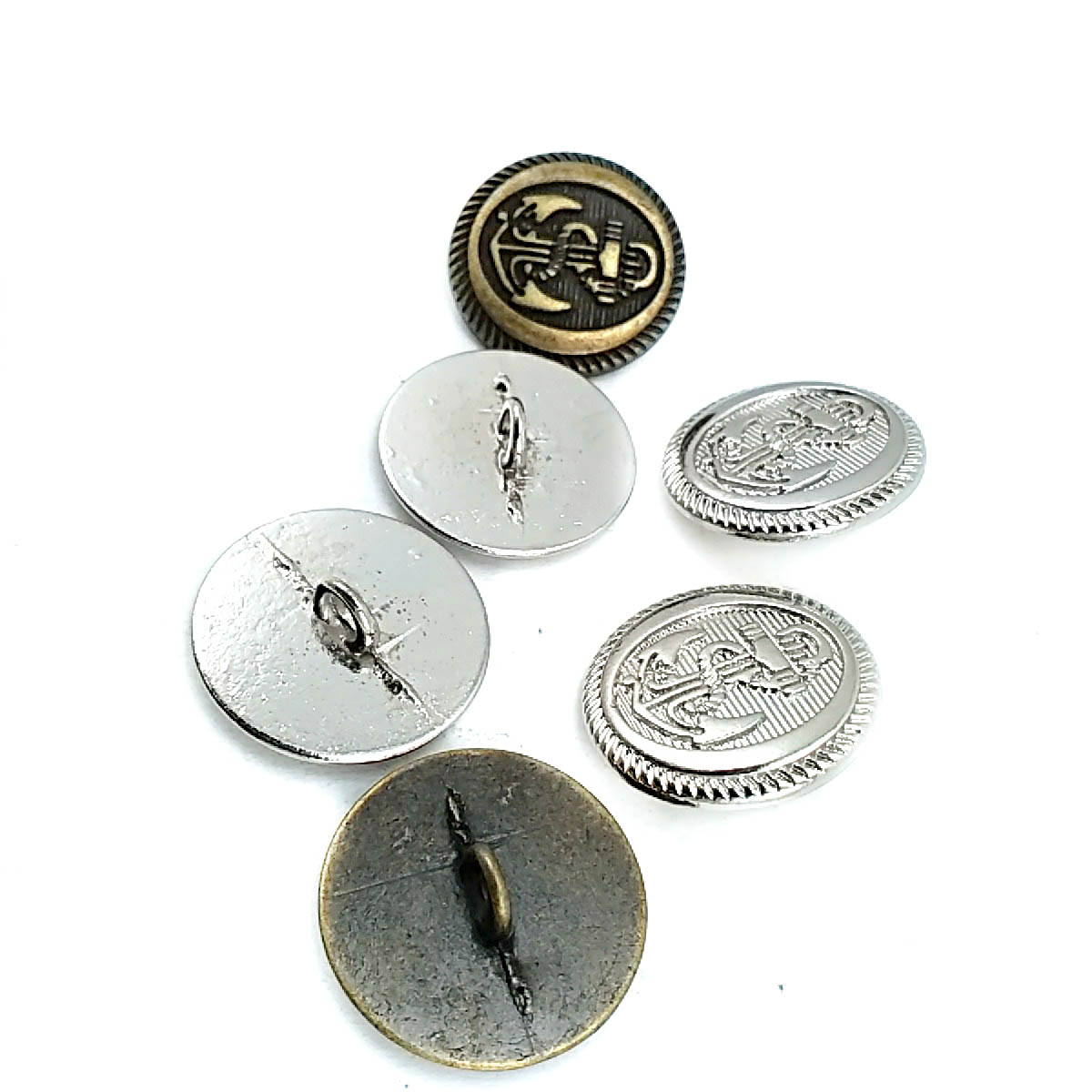 21 mm - 32 lignes Gemi Çapası Baskılı Ayaklı Düğme