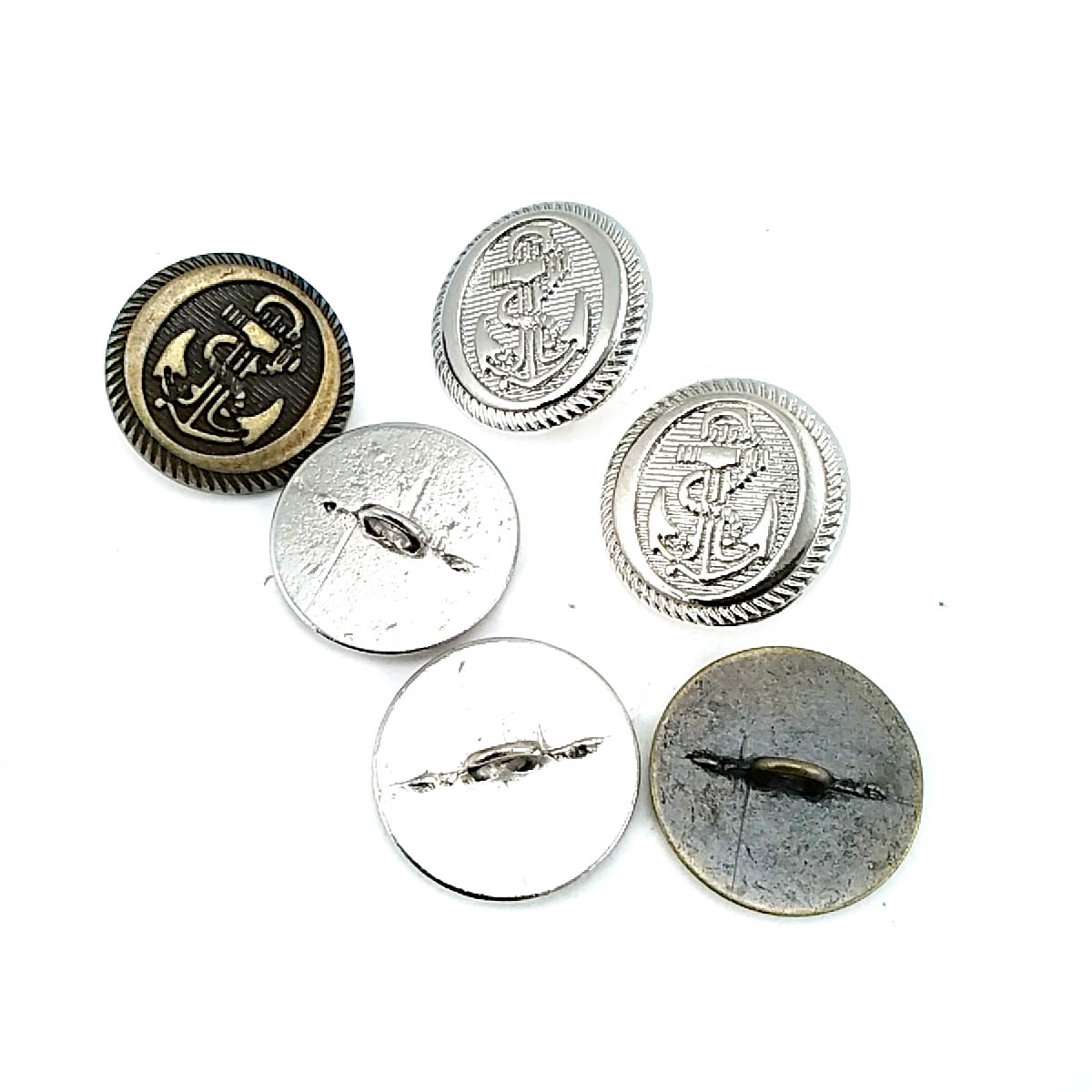 21 mm - 32 lignes Gemi Çapası Baskılı Ayaklı Düğme