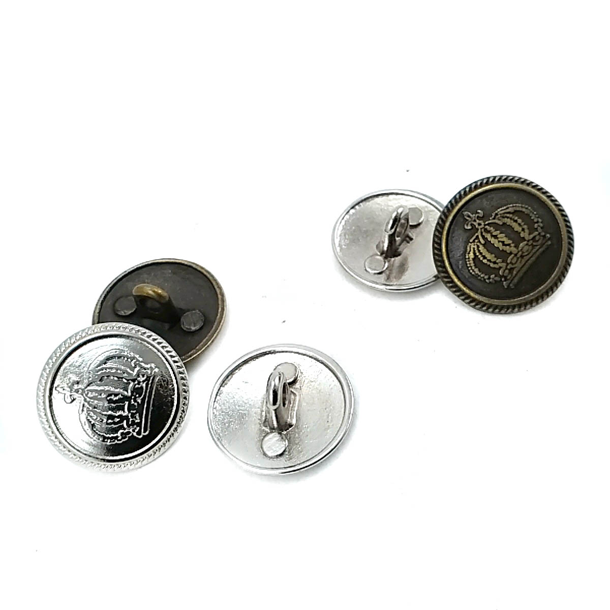 17 mm - 28 boy Taç ve Kenarları Çizgiler Baskılı Ayaklı Düğme E 980