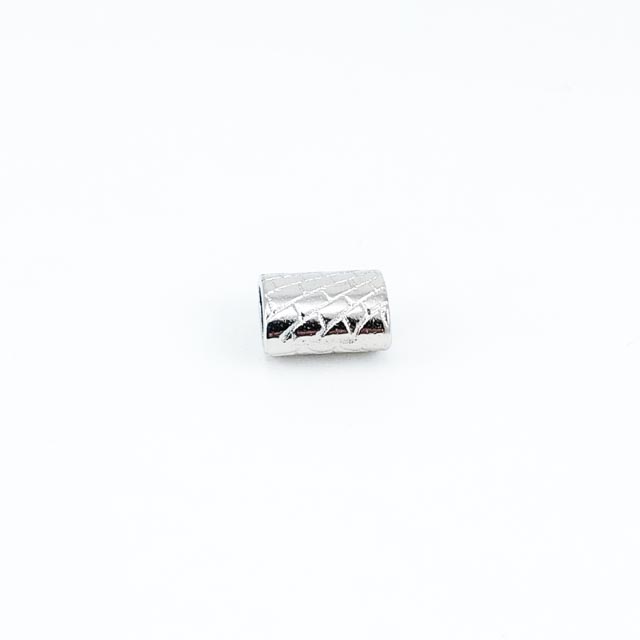 Patterned metal cord end diameter 8 mm length 11 mm E 1508