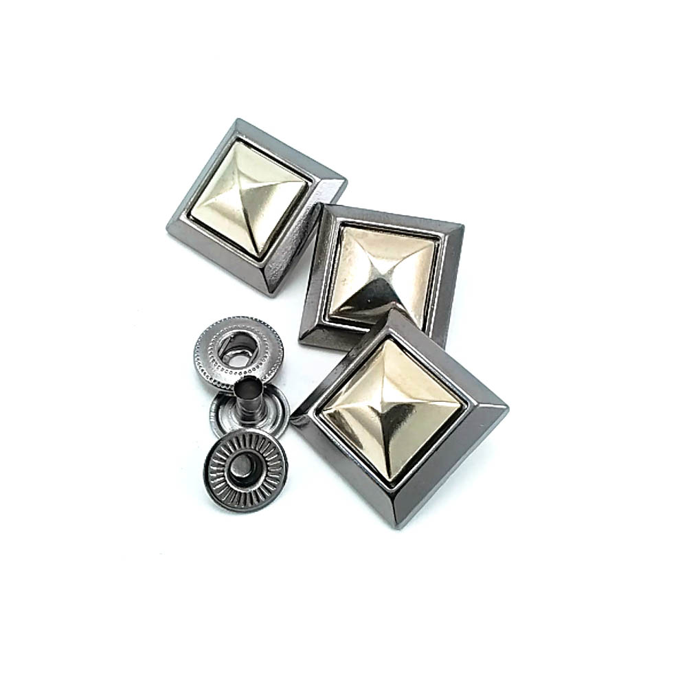 20 x 20 mm Square Shape Double Color Coat Snap Fasteners Button B 67