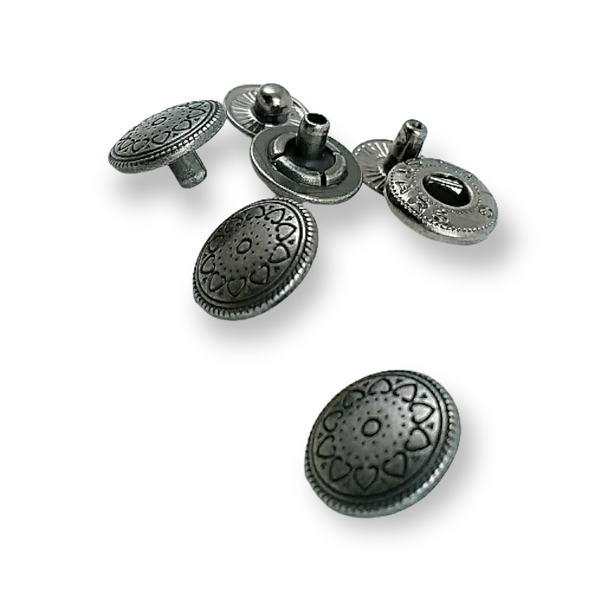 12 mm - 18 L  Heart Pattern Snap fasteners for Clothes E 1180