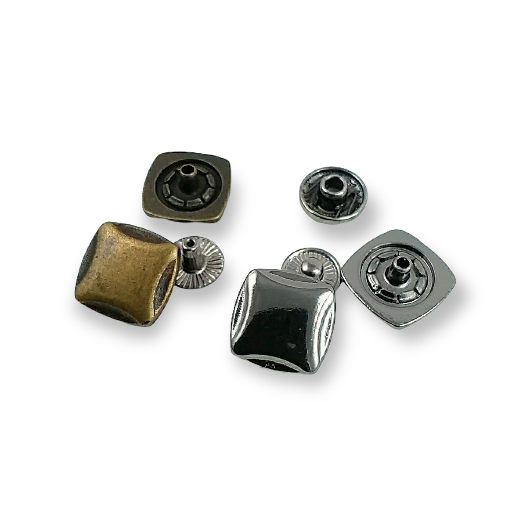 15 x 15 mm Çıtçıt Düğme Kare ve Estetik E 140