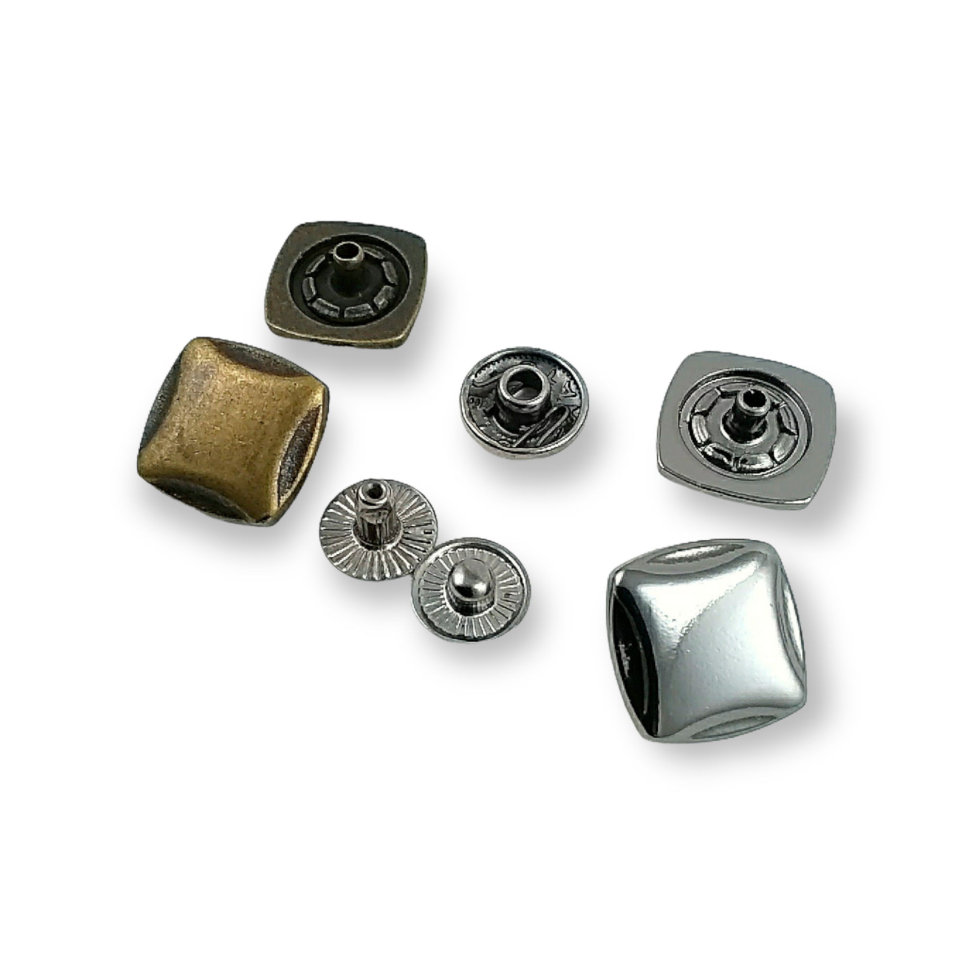 15 x 15 mm Çıtçıt Düğme Kare ve Estetik E 140