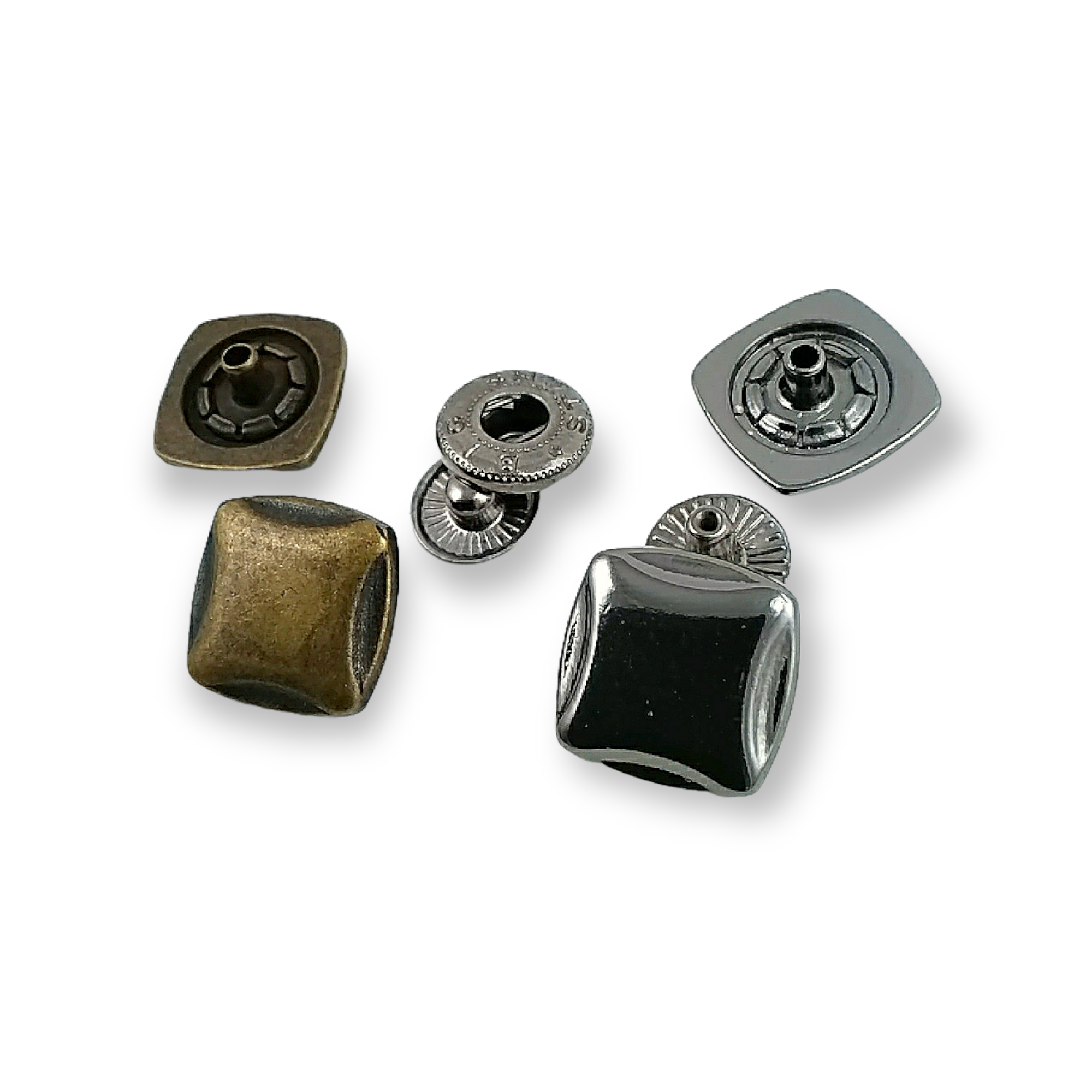 15 x 15 mm Çıtçıt Düğme Kare ve Estetik E 140