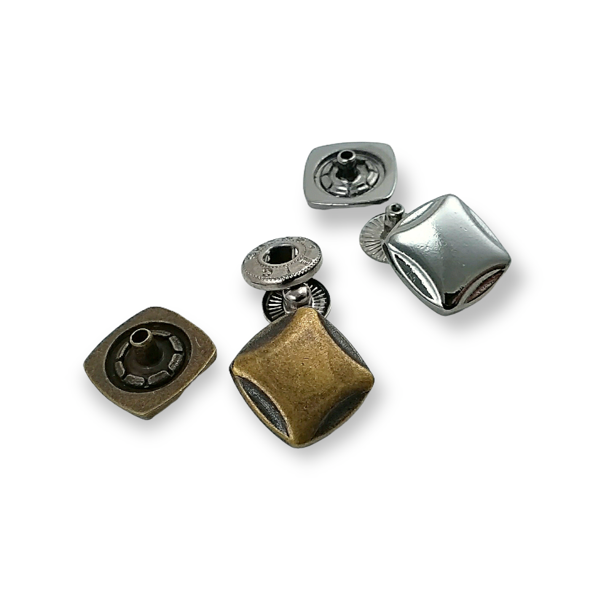 15 x 15 mm Çıtçıt Düğme Kare ve Estetik E 140