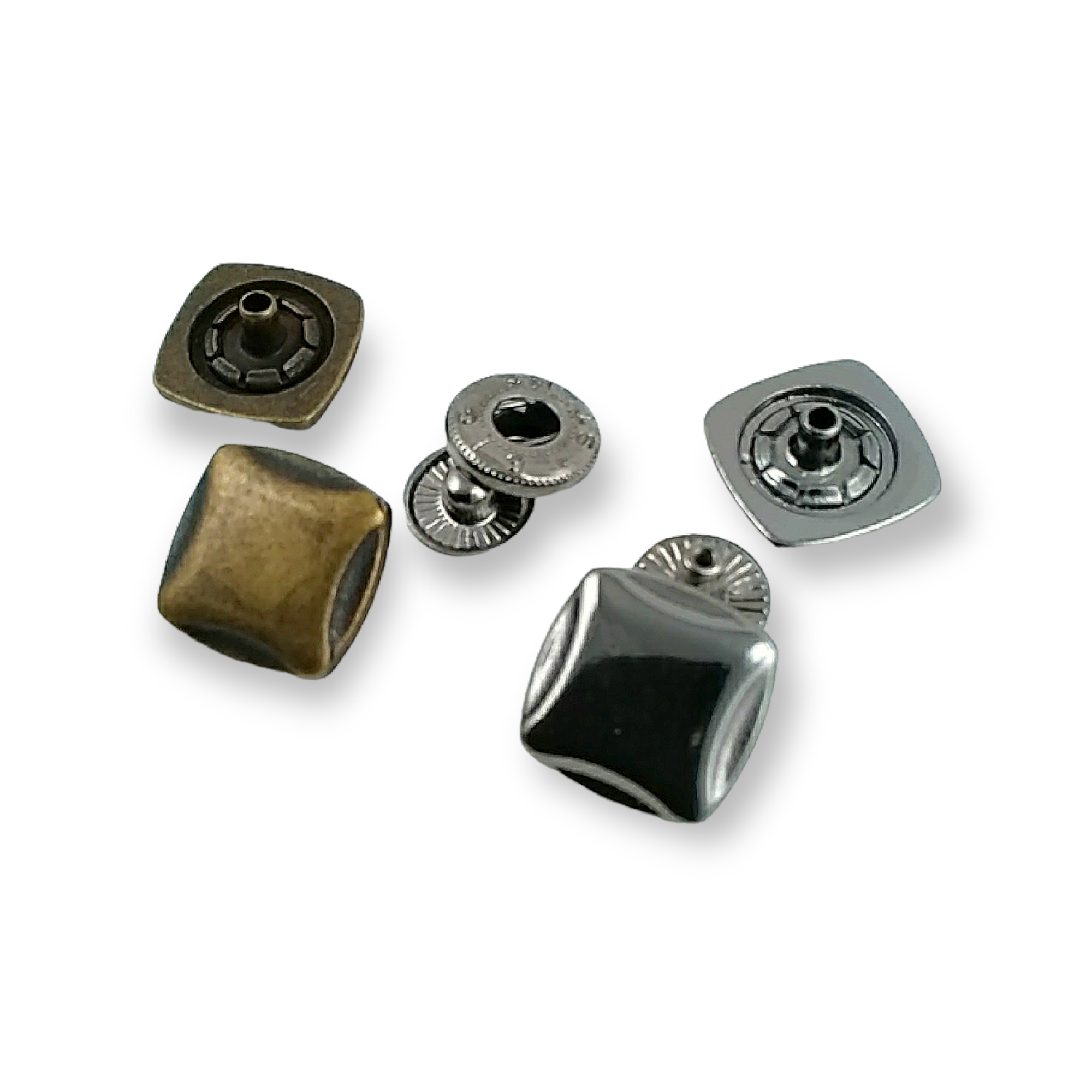 15 x 15 mm Çıtçıt Düğme Kare ve Estetik E 140