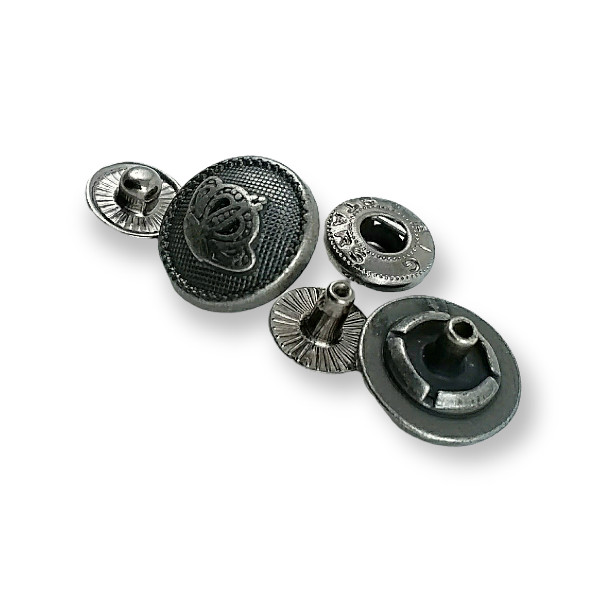 15 mm - 24 boy Taç Logolu Zamak Çıtçıt Düğme E 1467
