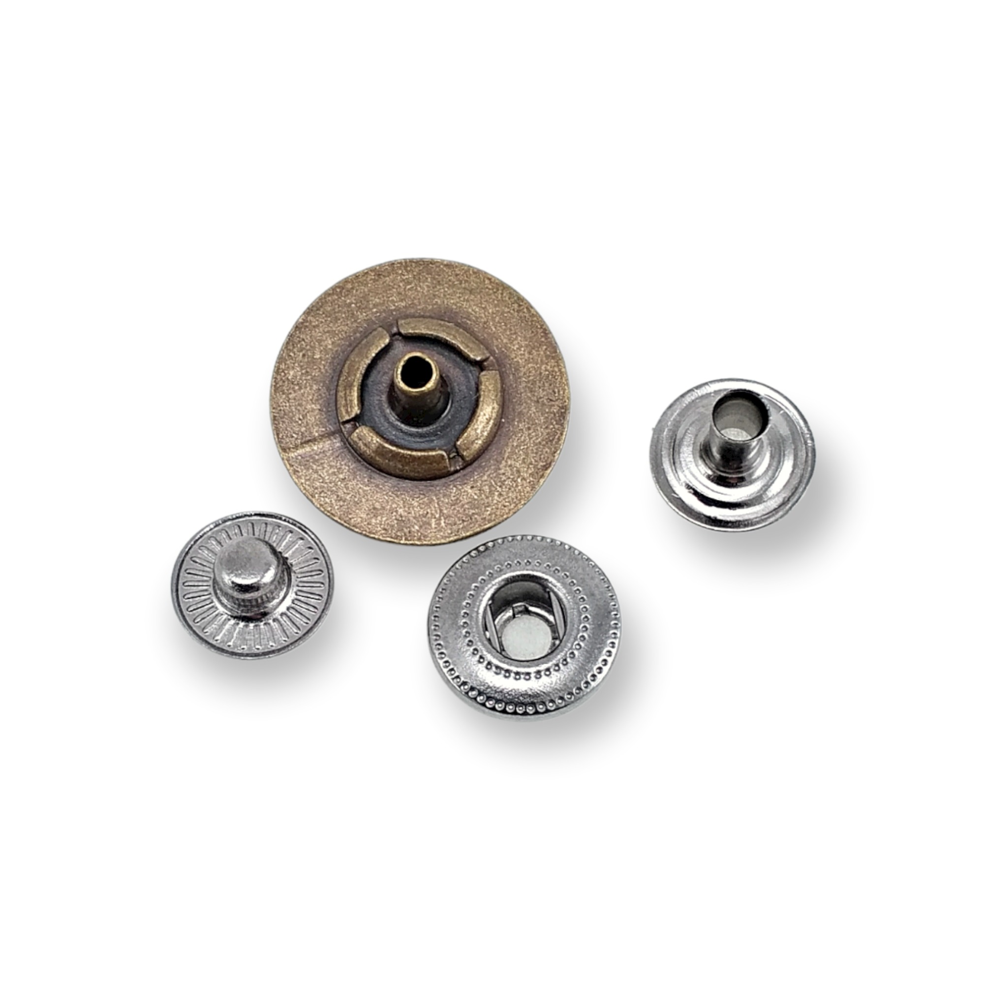 15 mm - 24 boy Taç Logolu Zamak Çıtçıt Düğme E 1467