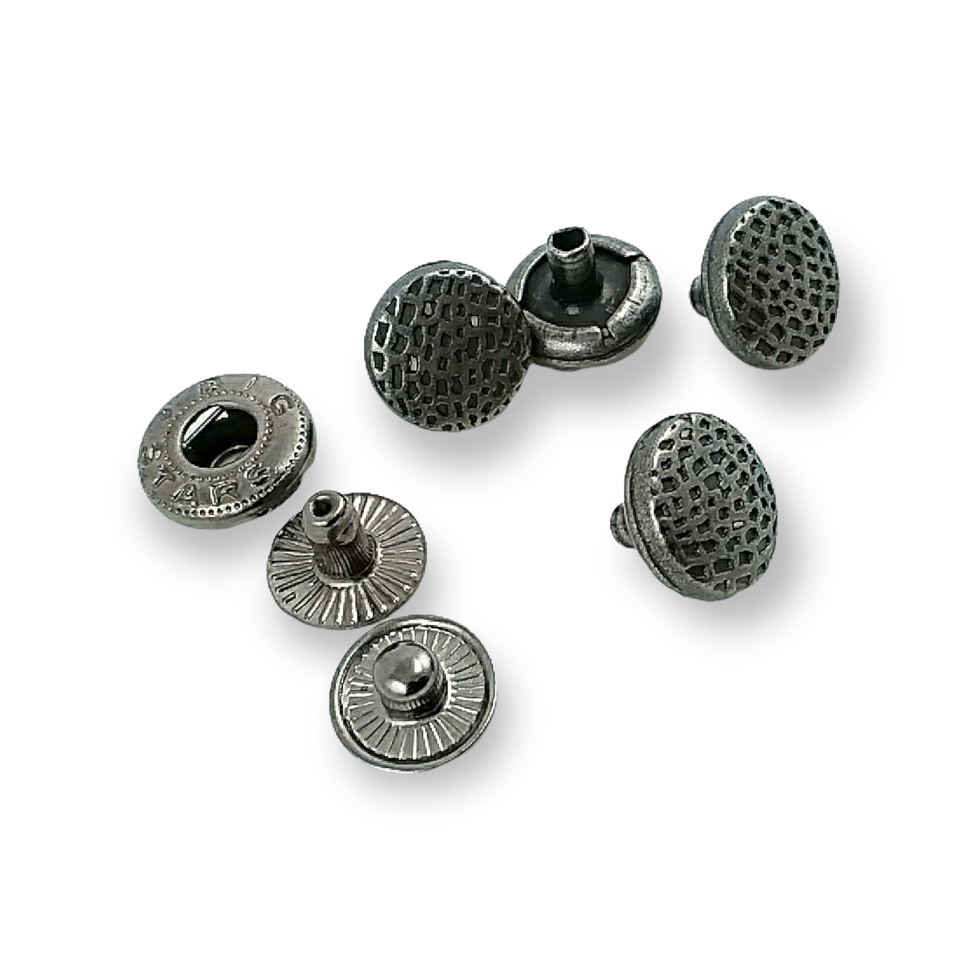 11 mm - 18 boy Nokta Desenli Metal çıtçıt düğme E 1506