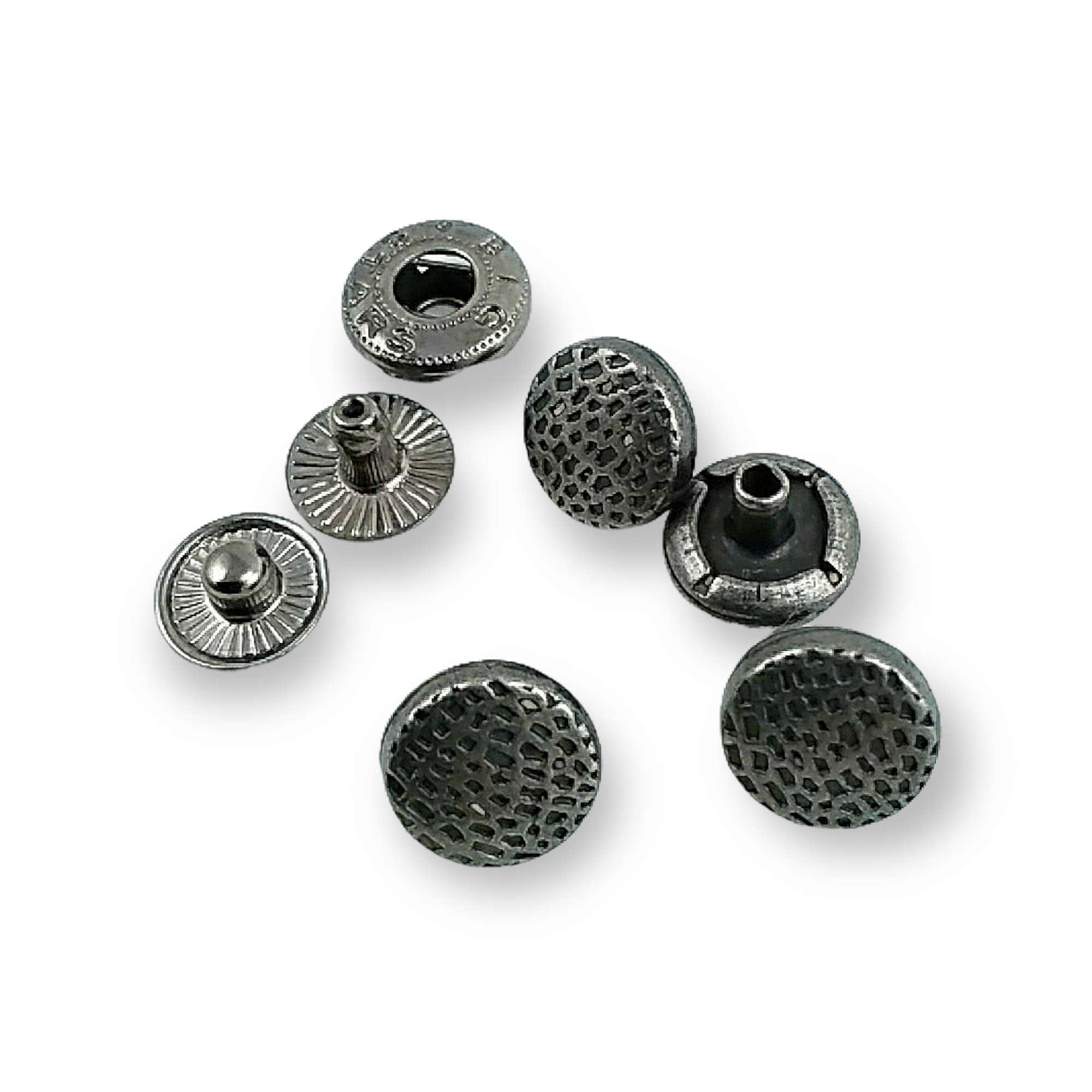 11 mm - 18 boy Nokta Desenli Metal çıtçıt düğme E 1506