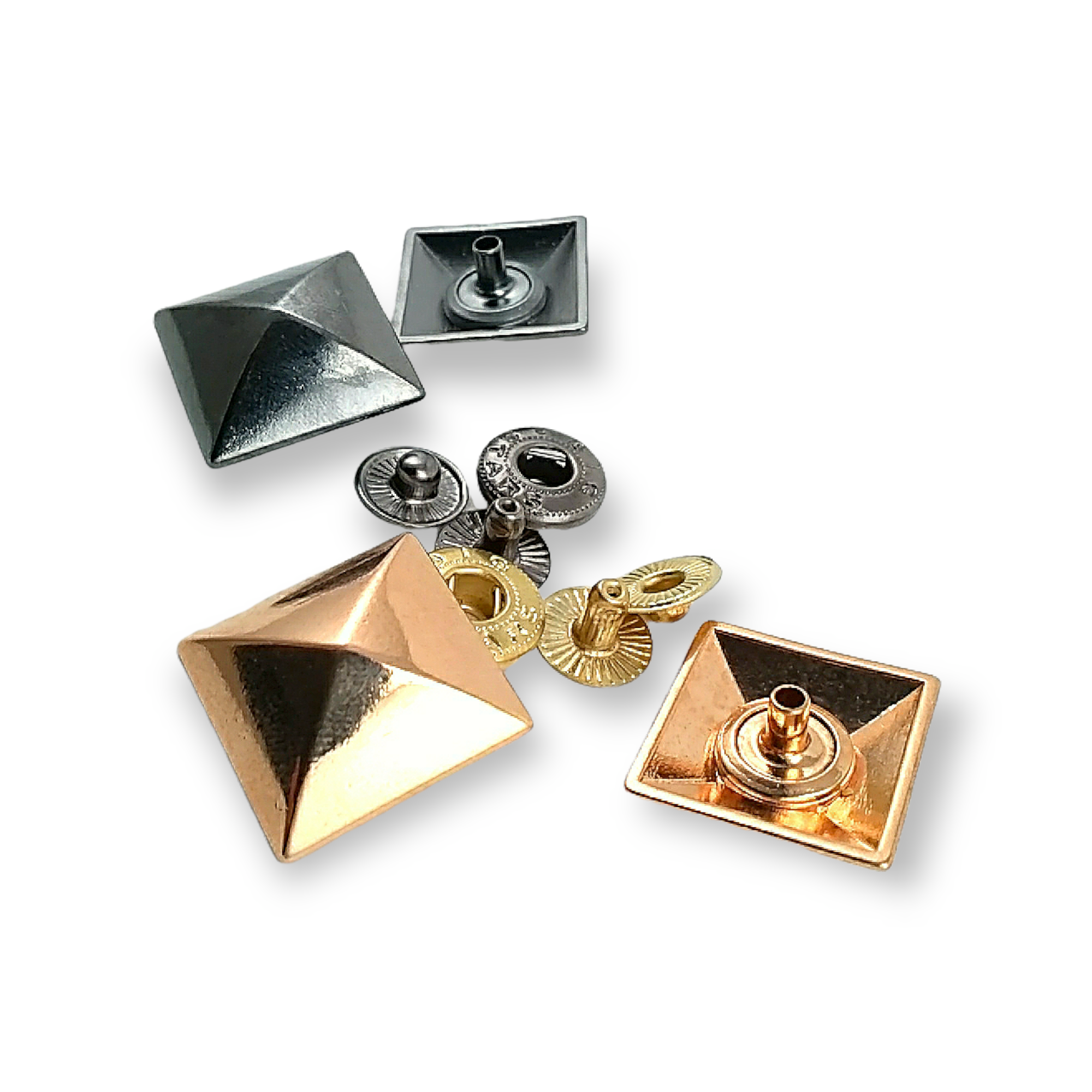 24x24 mm Pyramid Shape Snap Fasteners Button E 1696