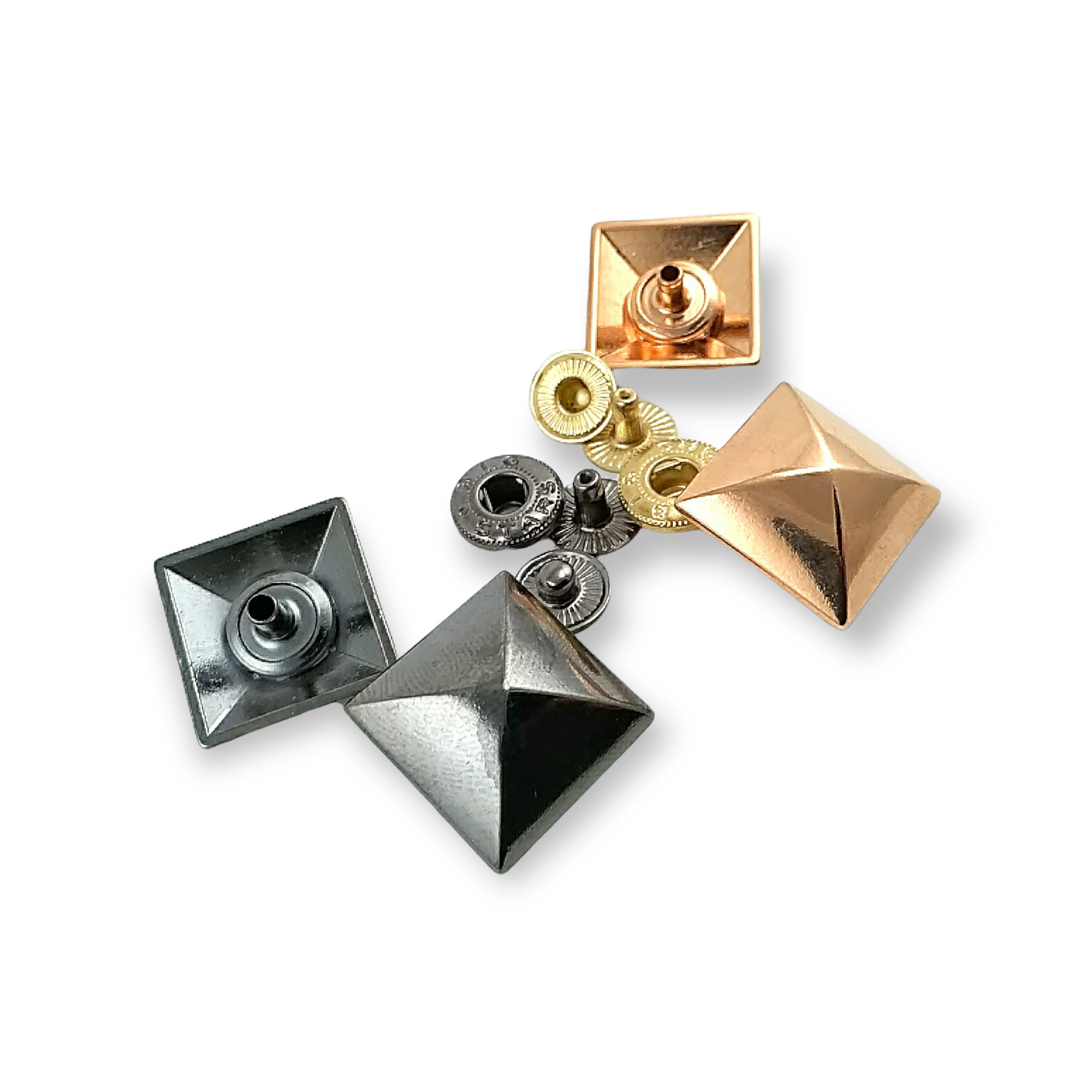 19 x 19 mm Pyramid Shape Snap Fasteners Button E 1697