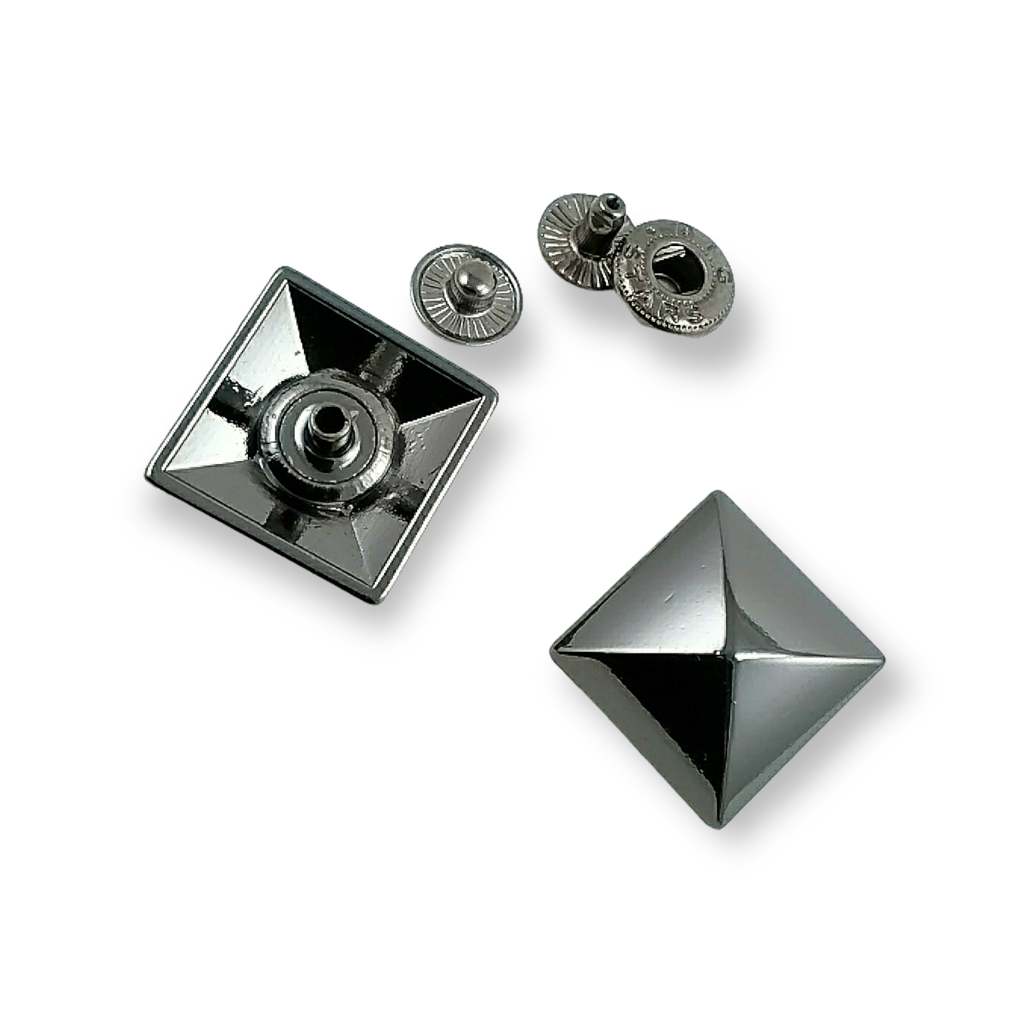 19 x 19 mm Pyramid Shape Snap Fasteners Button E 1697