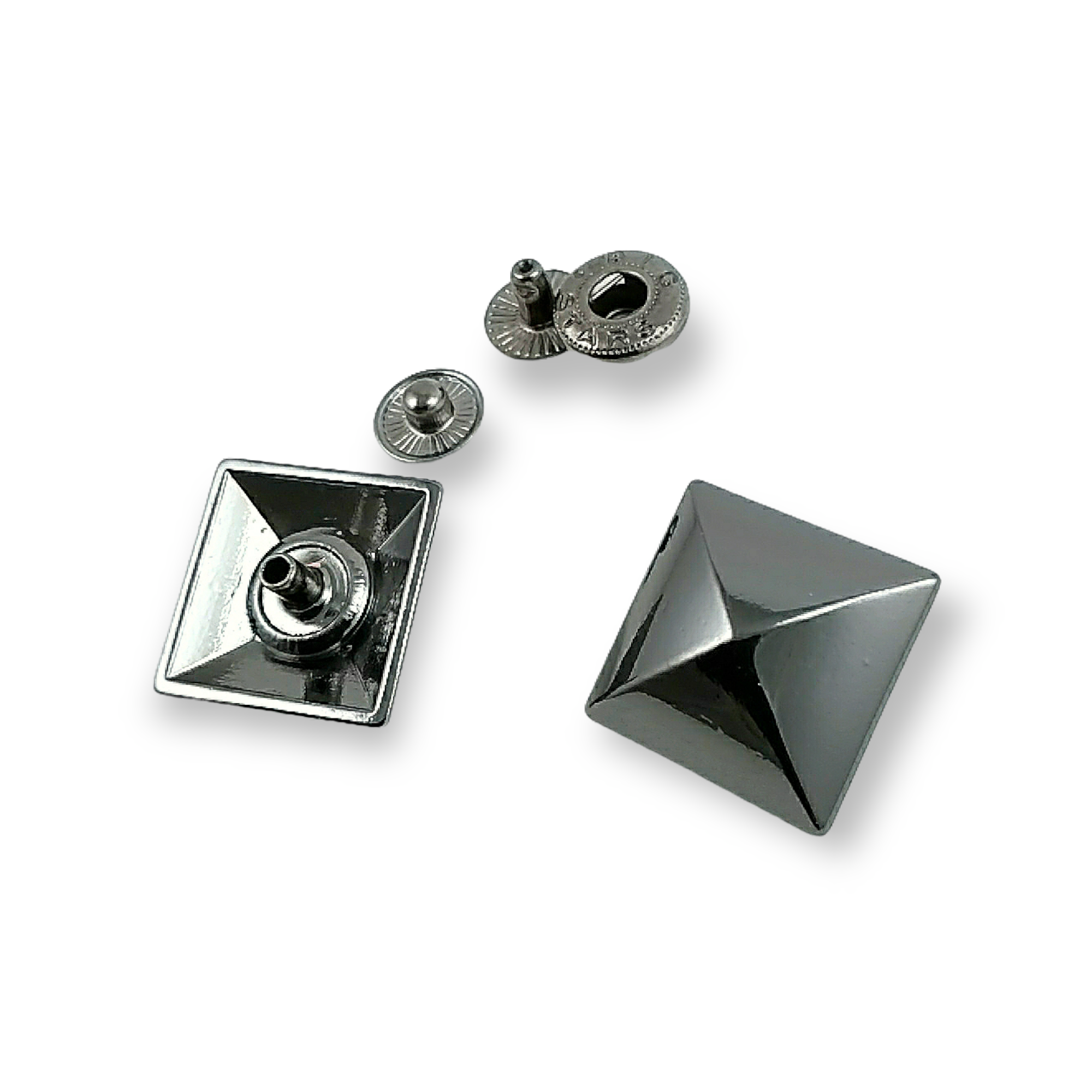 19 x 19 mm Pyramid Shape Snap Fasteners Button E 1697