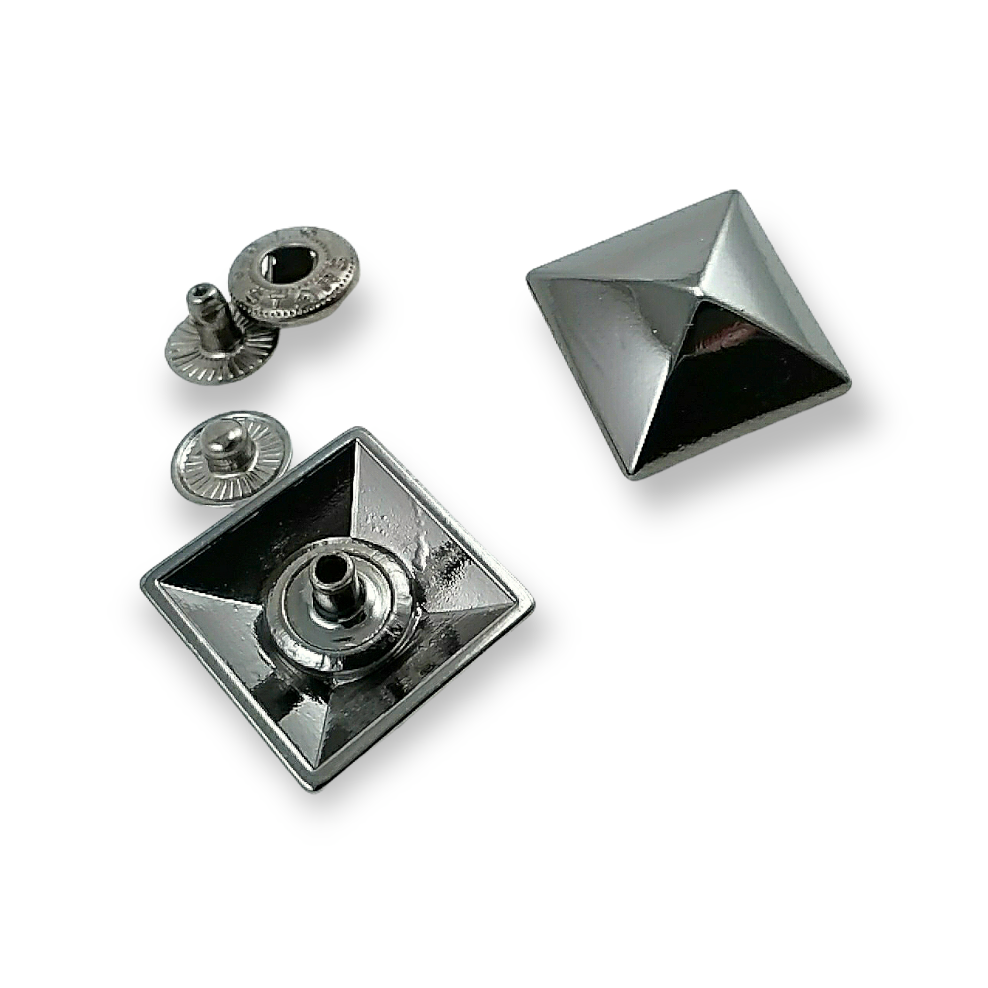 19 x 19 mm Pyramid Shape Snap Fasteners Button E 1697
