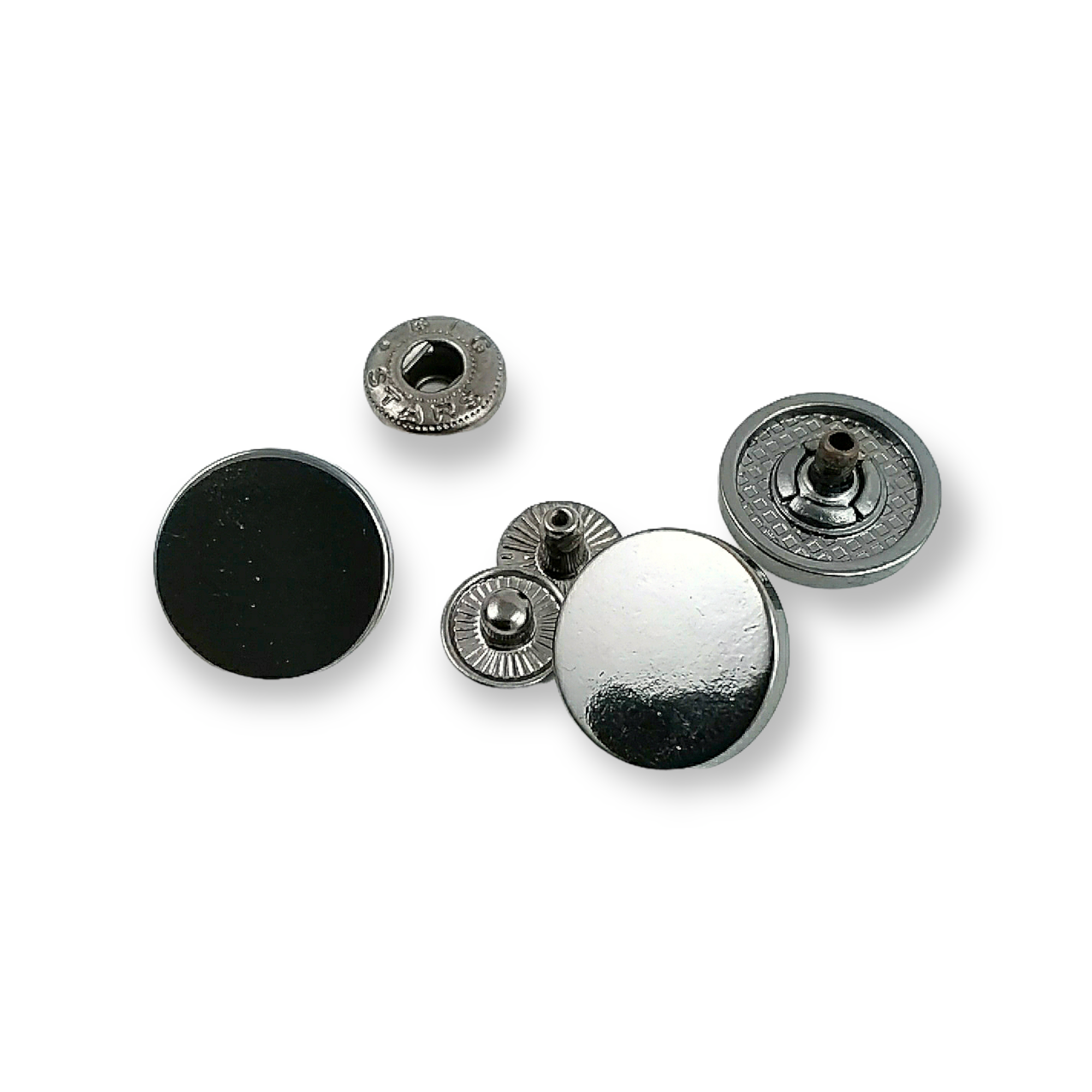 17 mm - 28 boy Düz Para Tipi Çıtçıt Düğme E 1717