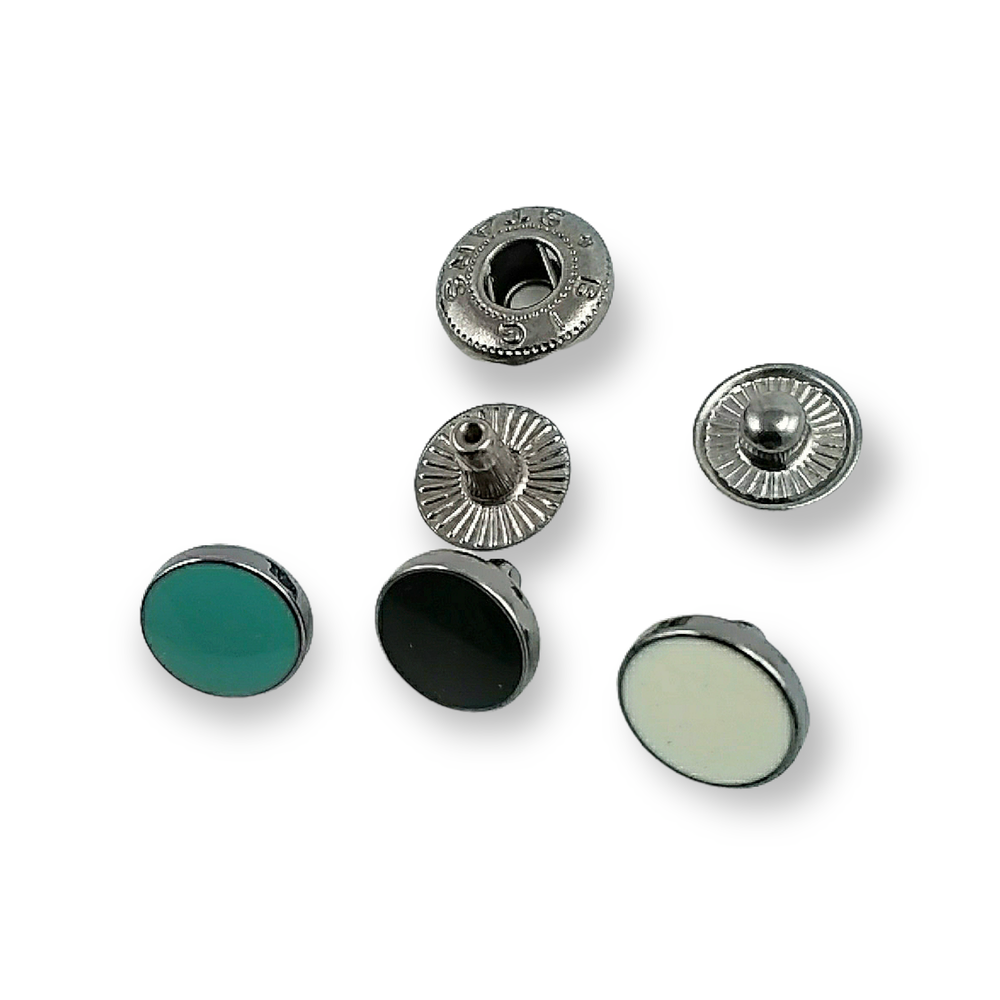 10 mm - 15 boy Düz Para Şekil Mineli Çıtçıt Düğme E 1876