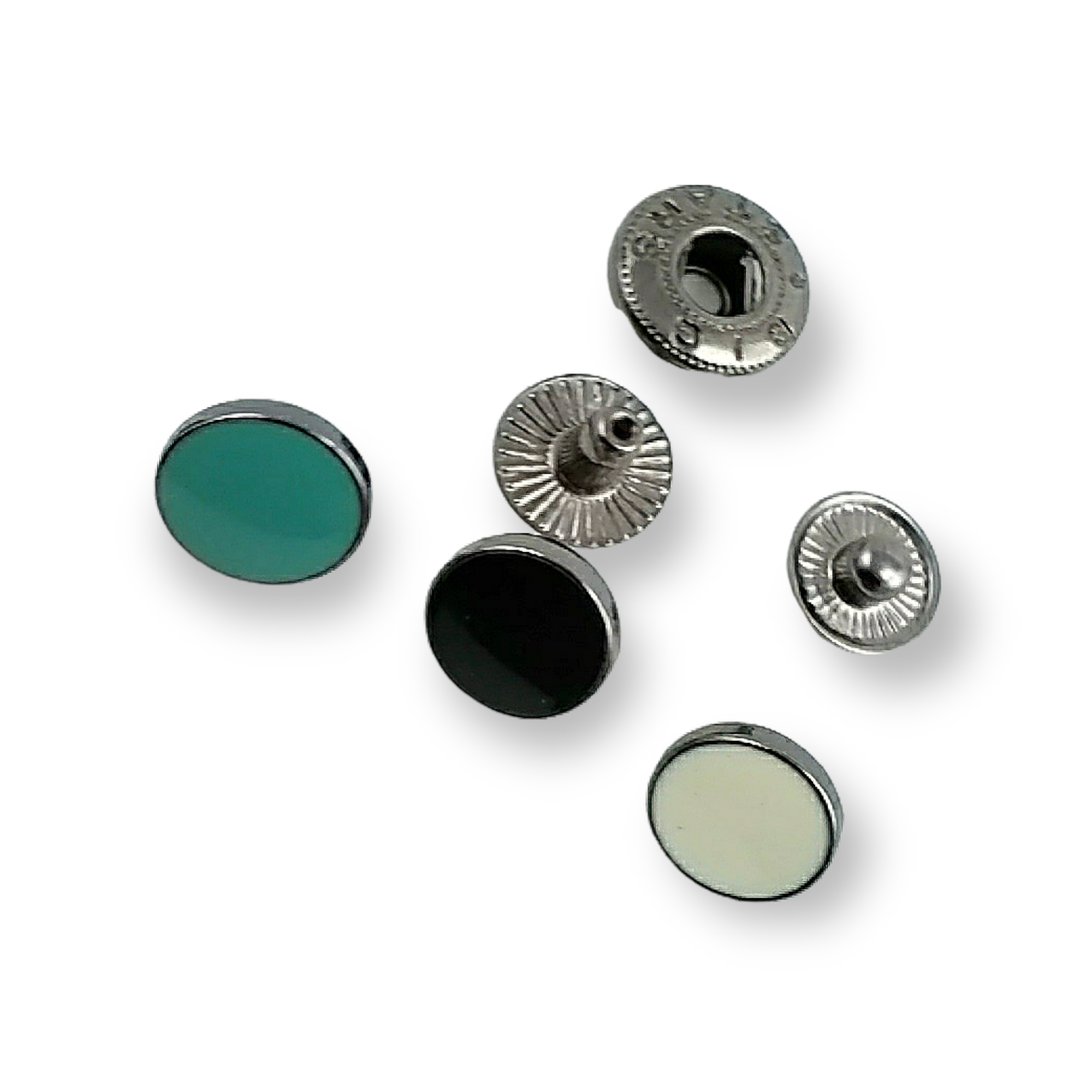 10 mm - 15 boy Düz Para Şekil Mineli Çıtçıt Düğme E 1876