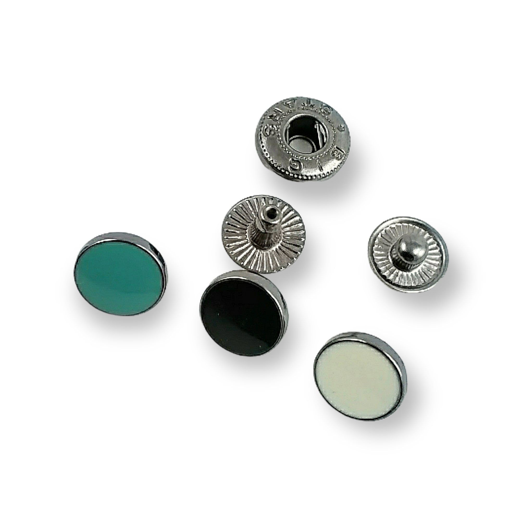 10 mm - 15 boy Düz Para Şekil Mineli Çıtçıt Düğme E 1876