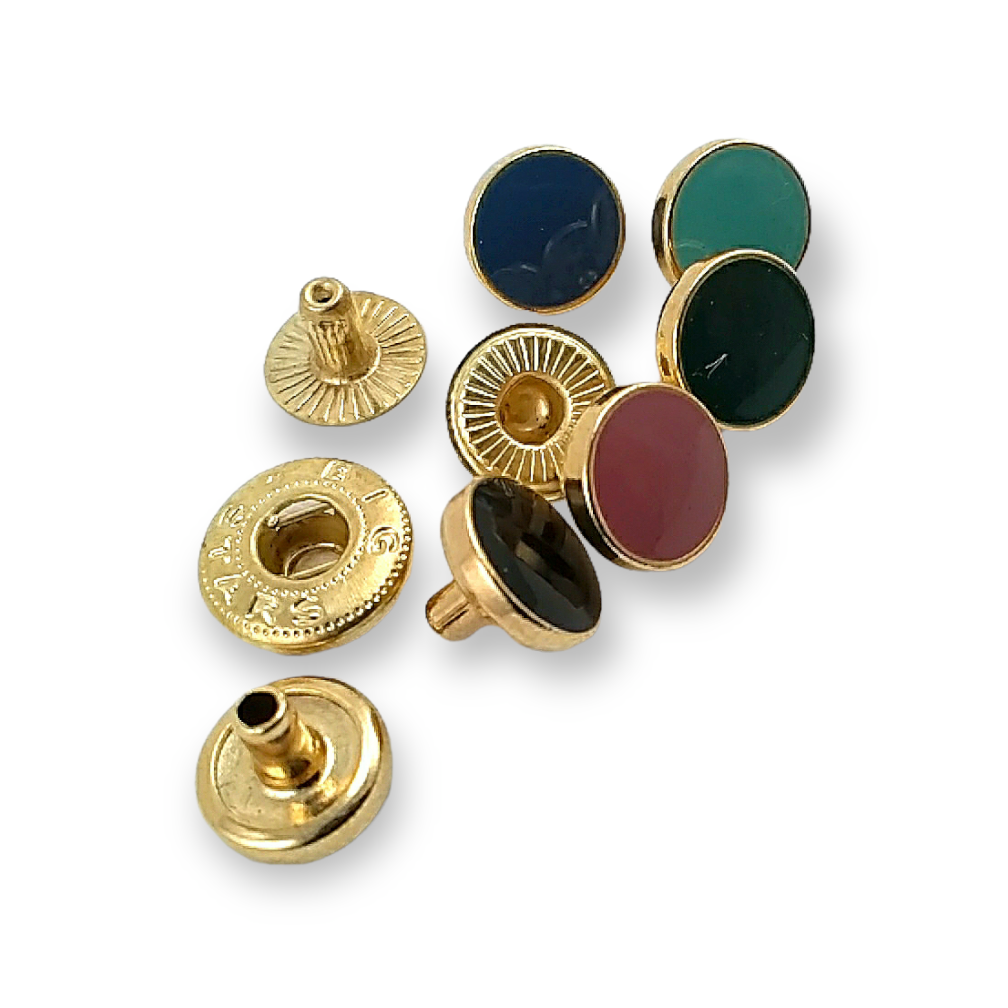 10 mm - 15 boy Düz Para Şekil Mineli Çıtçıt Düğme E 1876
