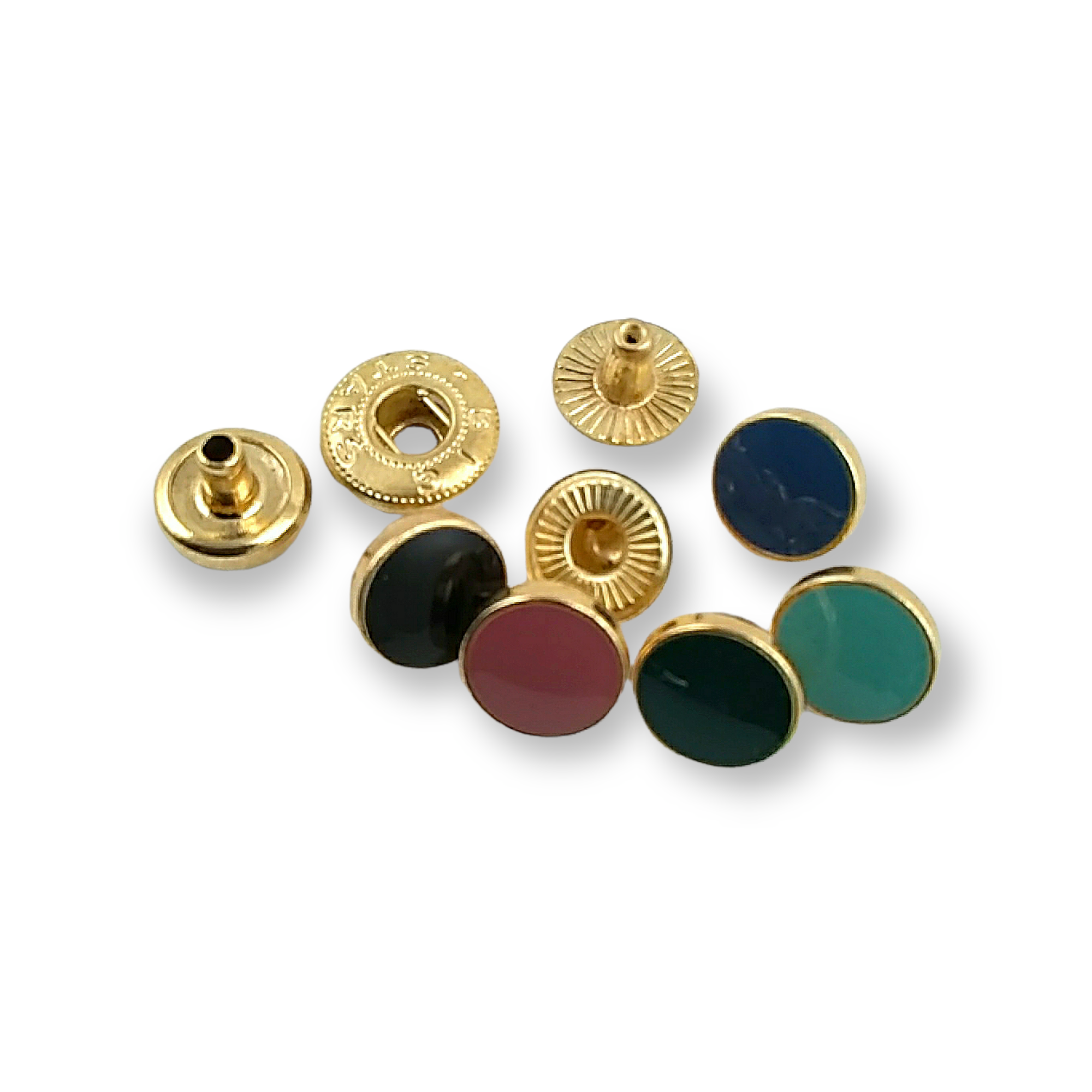10 mm - 15 boy Düz Para Şekil Mineli Çıtçıt Düğme E 1876
