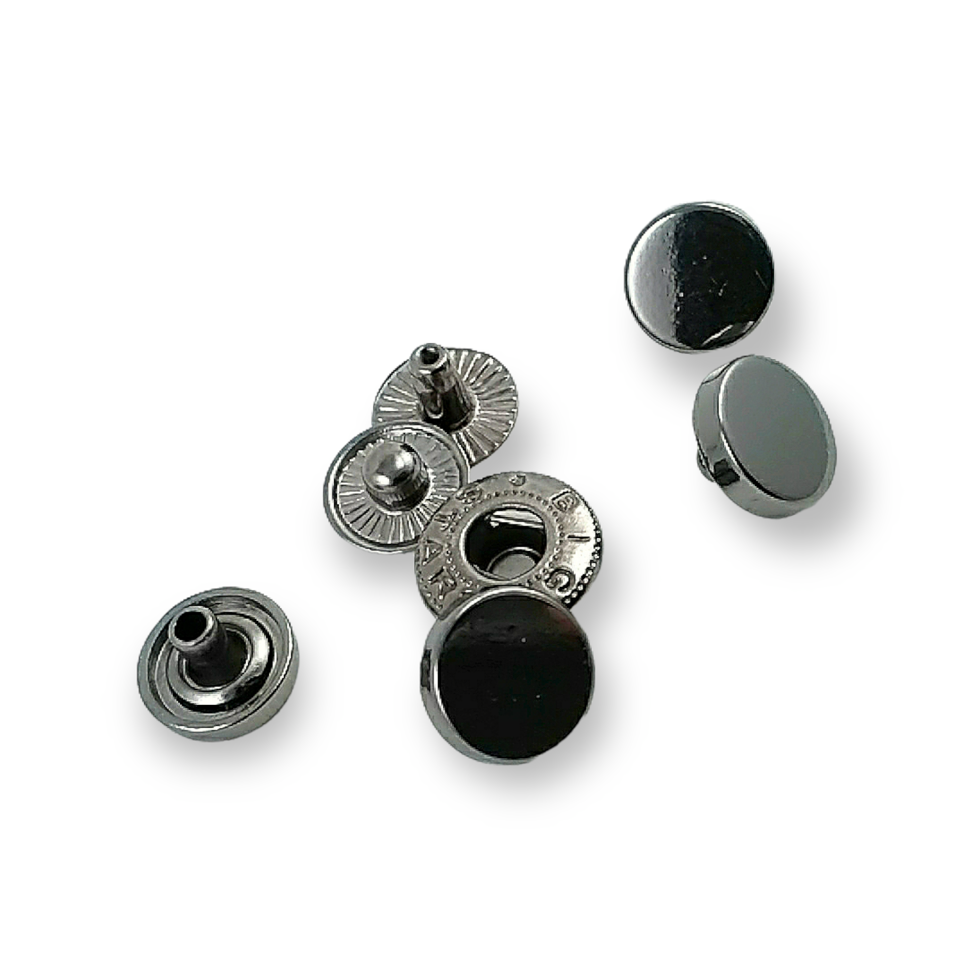 10 mm - 16 L Flat Shape Zamak Snap Fasteners Button E 1990
