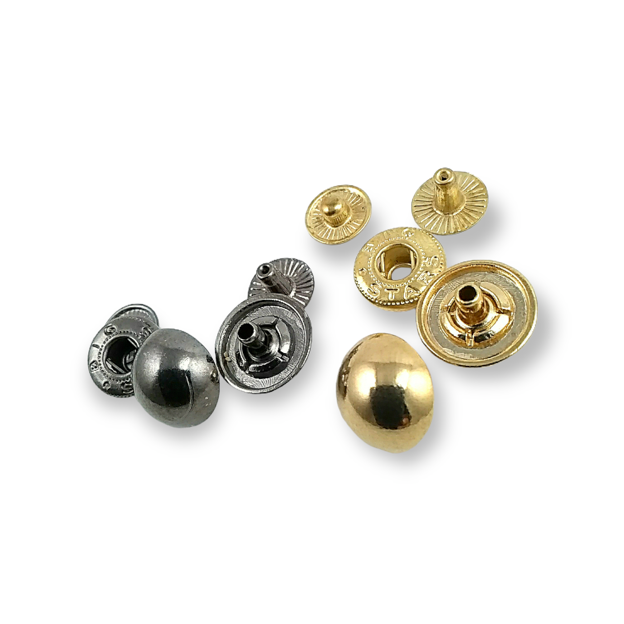 15 mm - 20 boy Çıtçıt Düğme Top Düğme Metal E 204