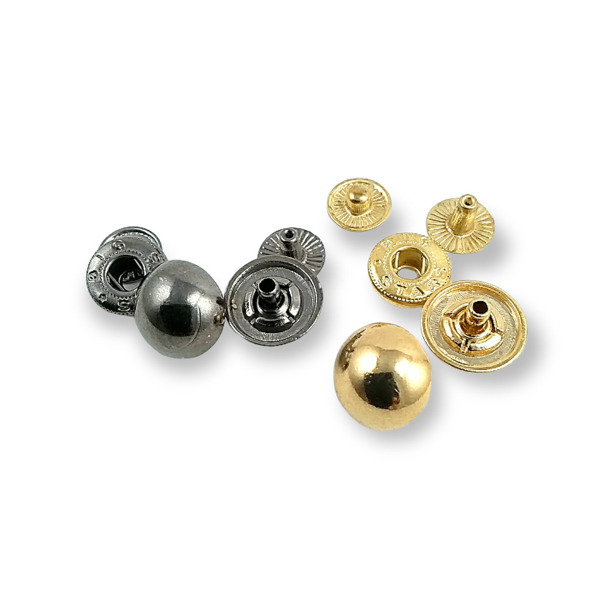 15 mm - 20 boy Çıtçıt Düğme Top Düğme Metal E 204