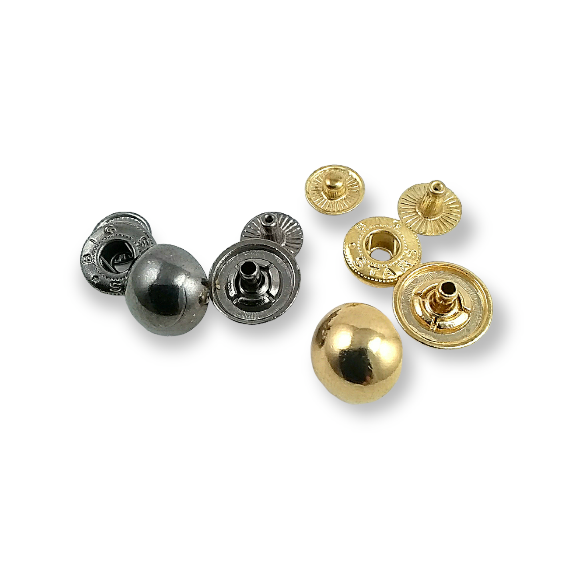 15 mm - 20 boy Çıtçıt Düğme Top Düğme Metal E 204