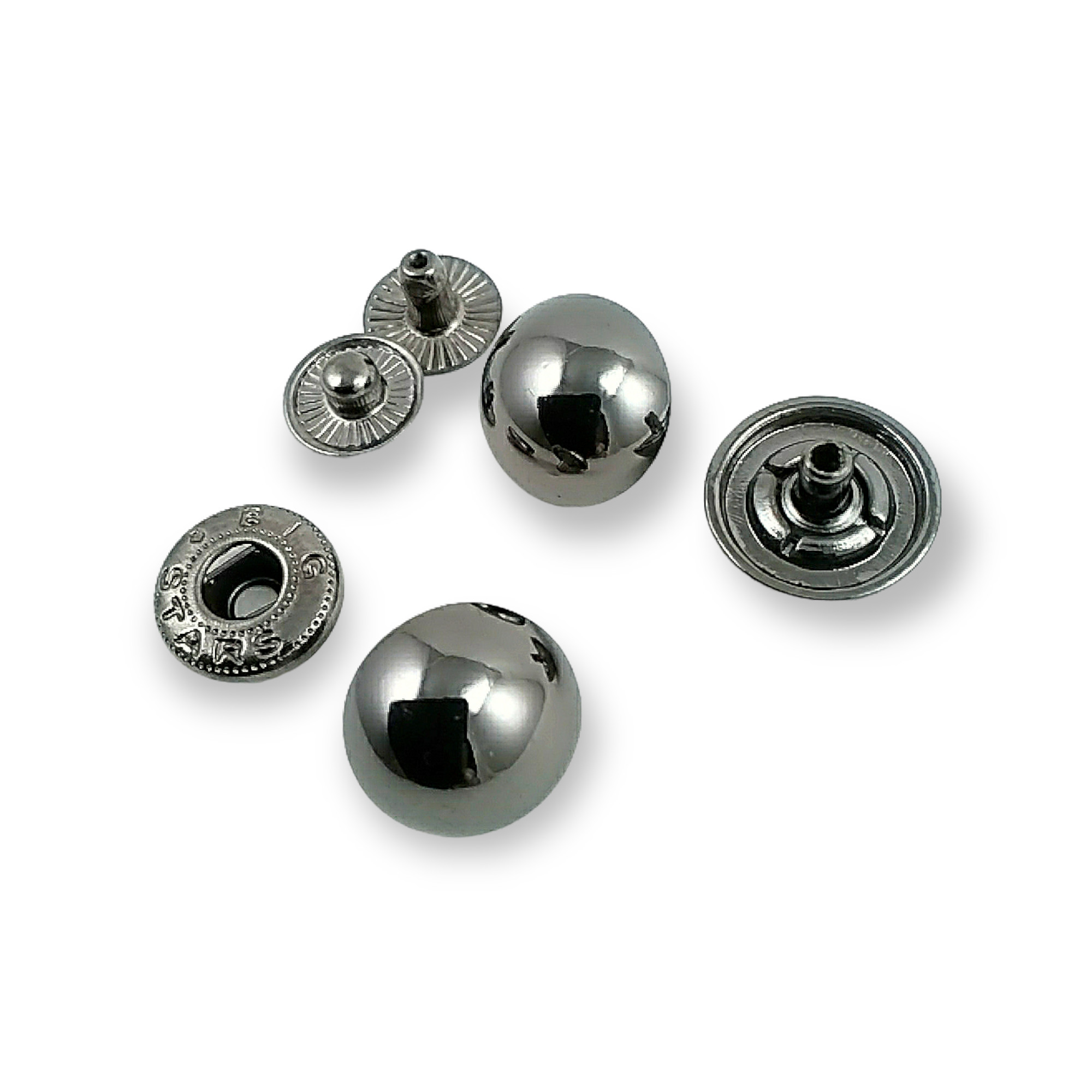 15 mm - 20 boy Çıtçıt Düğme Top Düğme Metal E 204