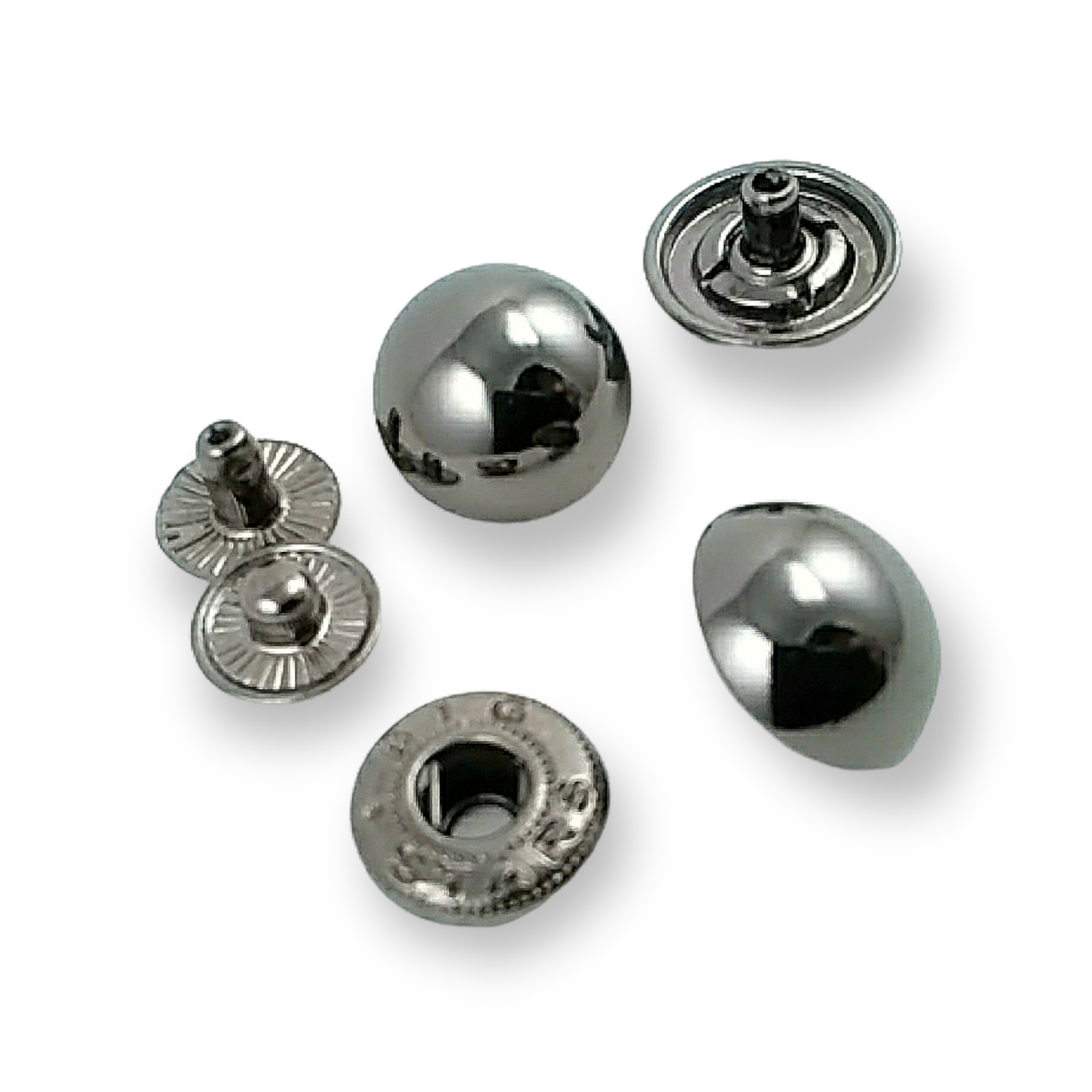 15 mm - 20 boy Çıtçıt Düğme Top Düğme Metal E 204