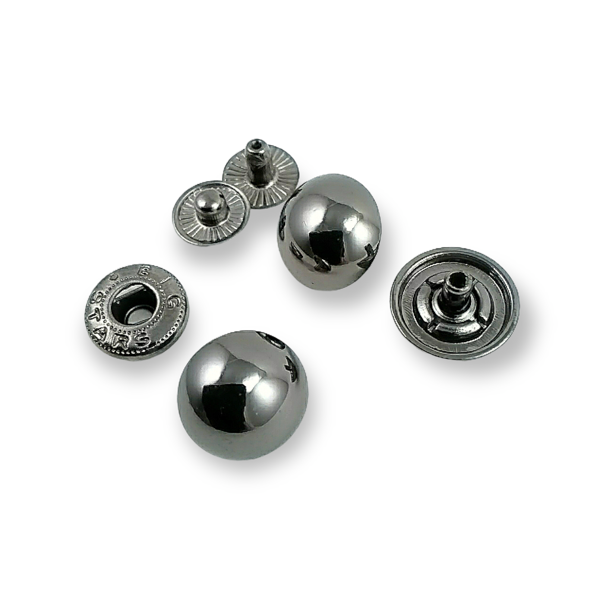 15 mm - 20 boy Çıtçıt Düğme Top Düğme Metal E 204