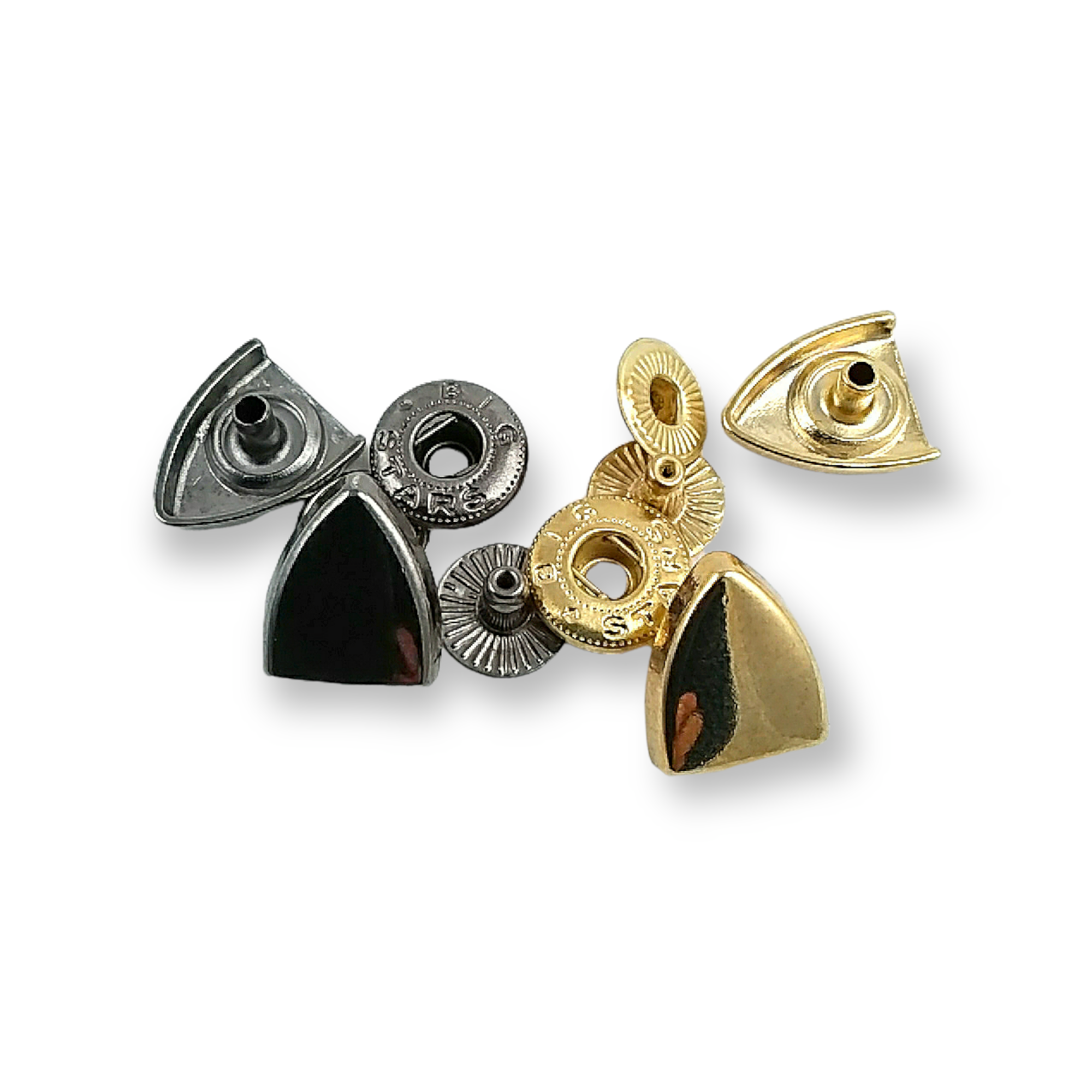 15 x 13 mm Snap Fastener Button Shield Design E 2064