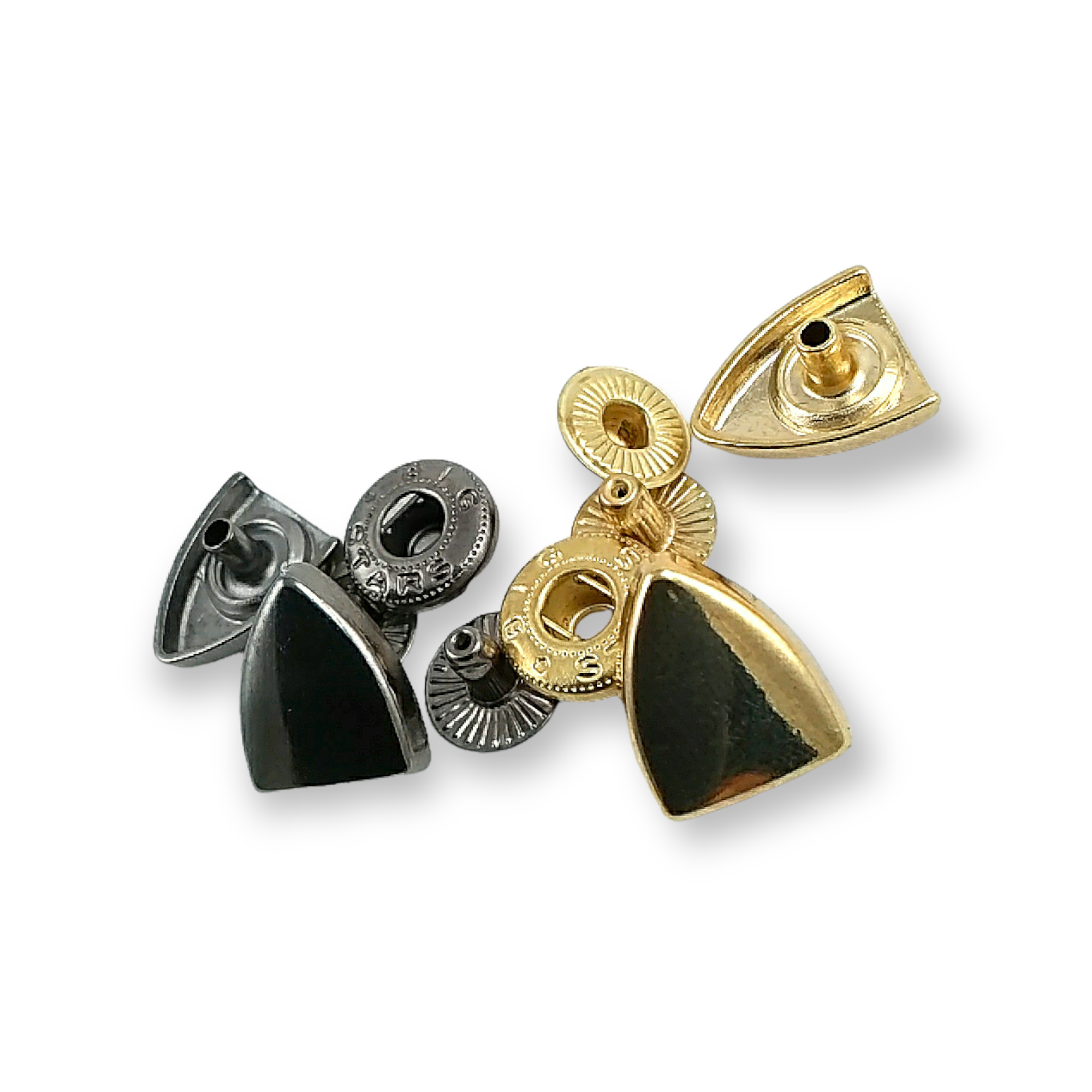 15 x 13 mm Snap Fastener Button Shield Design E 2064